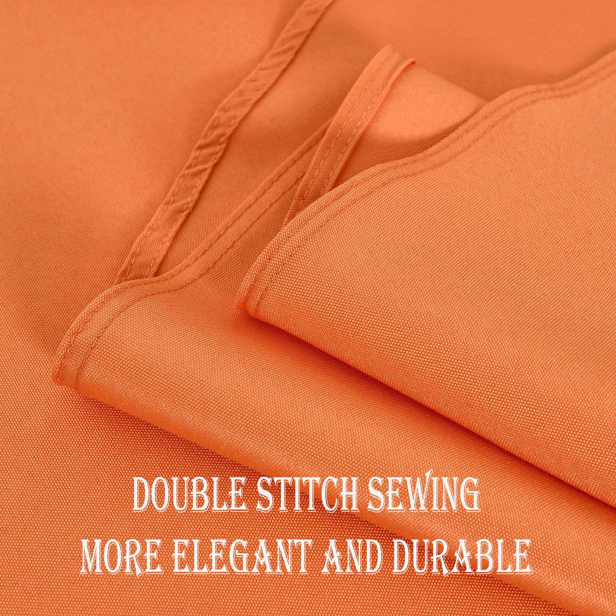 Kaipho Orange Round Tablecloth Waterproof Stain Resistant Wrinkle Free Table Cloth 210Gsm Polyester Washable Wipeable Table Cove