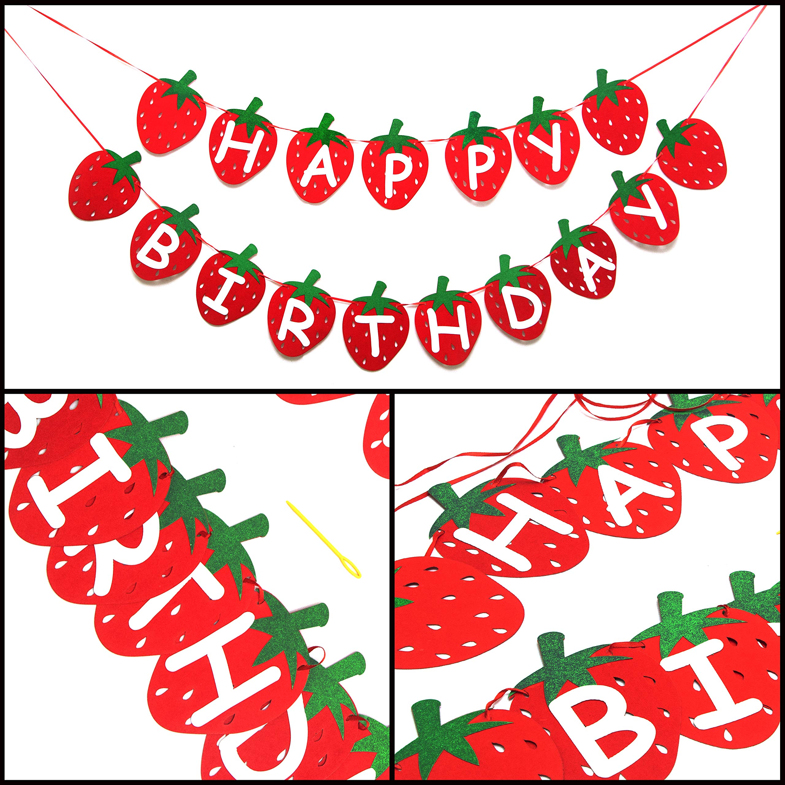 Seyal - Strawberry Happy Birthday Banner