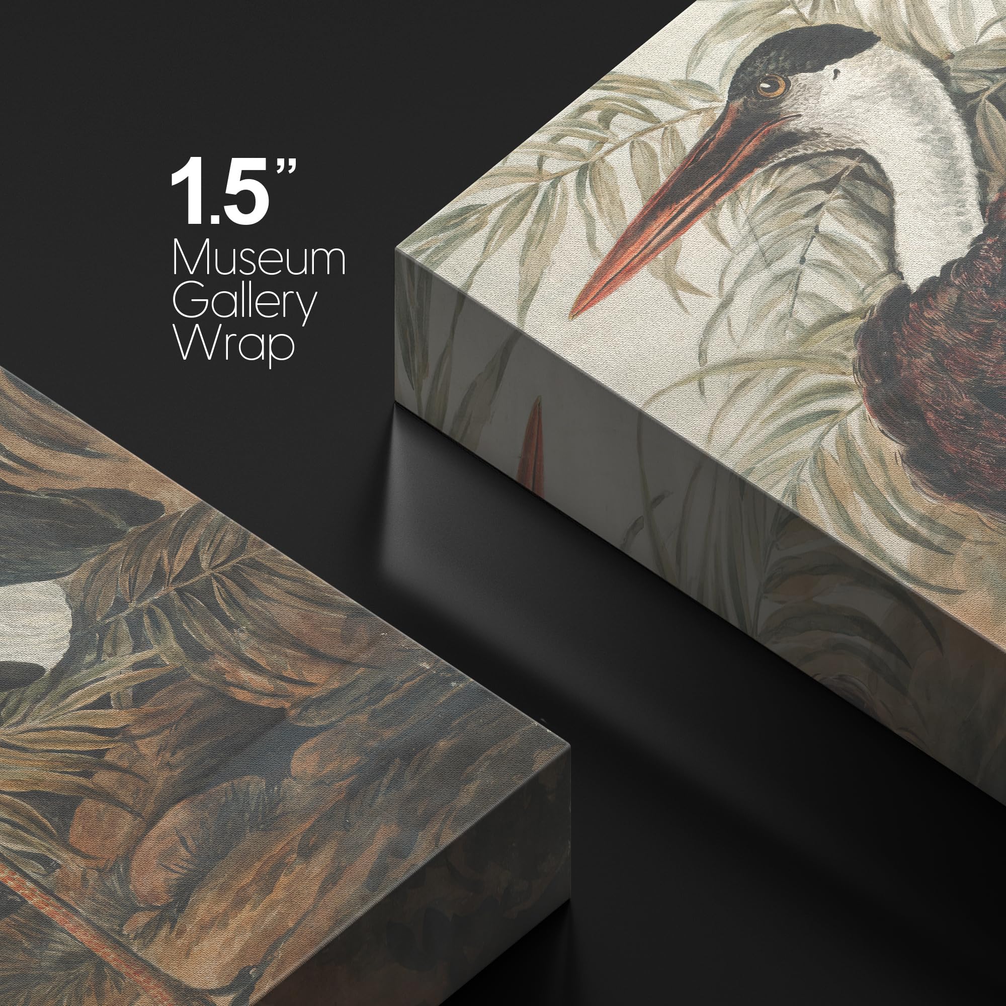 Wall26 Canvas Print Wall Art Fine Art Tropical Swamp Heron Bird Nature Wilderness Illustrations Modern Art Botanical Floral Farm