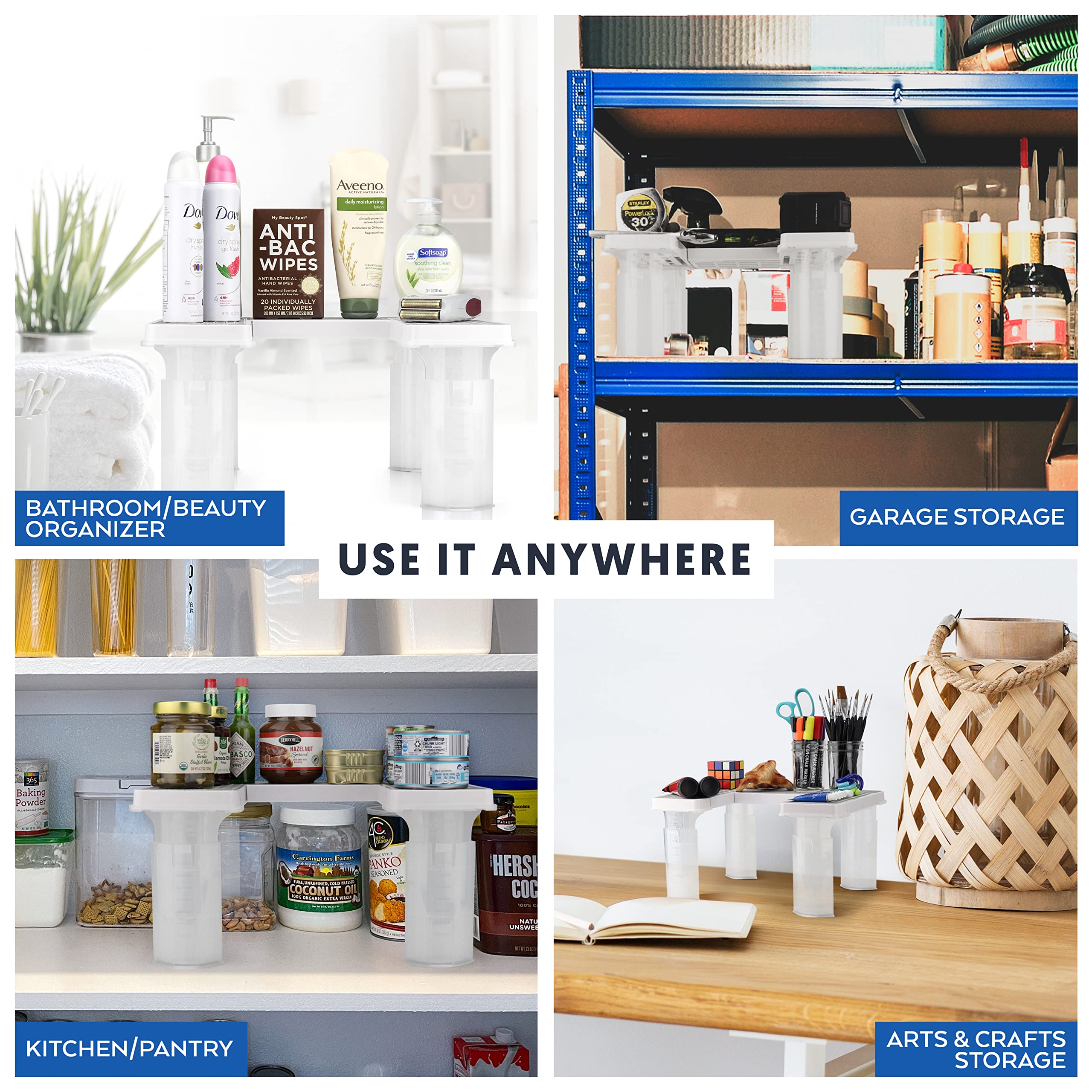 Savvy Shelf Adjustable Pantry Spice Rack & Can Storage Organizer - Storage Kitchen Cabinet Organizer - Pantry Organization, Spic