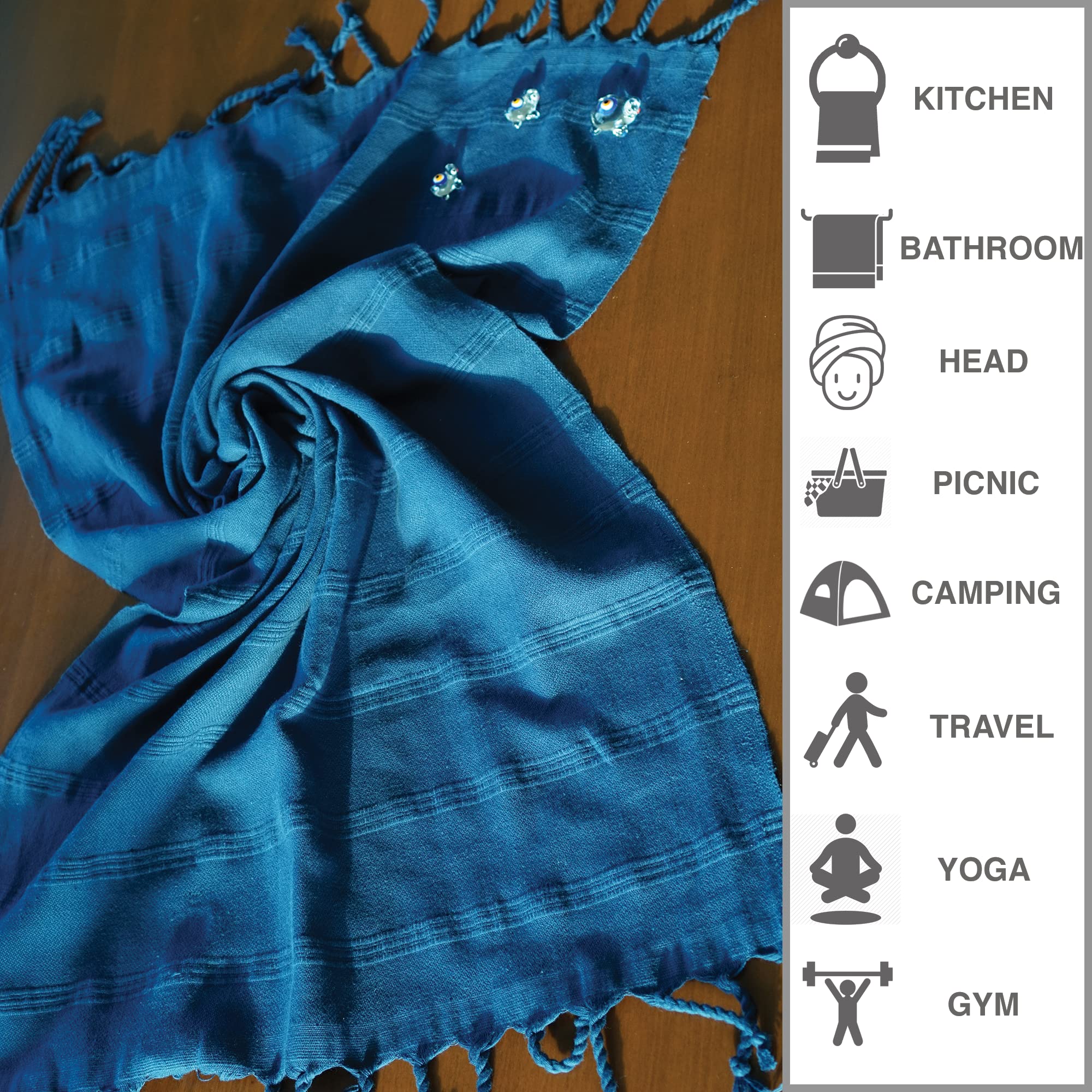 Molania Home Turkish Hand Towel Set Of 2 (16X40) | 100% Organic Cotton Turkish Towels For Bathroom | Decorative Kitchen Hand Tow