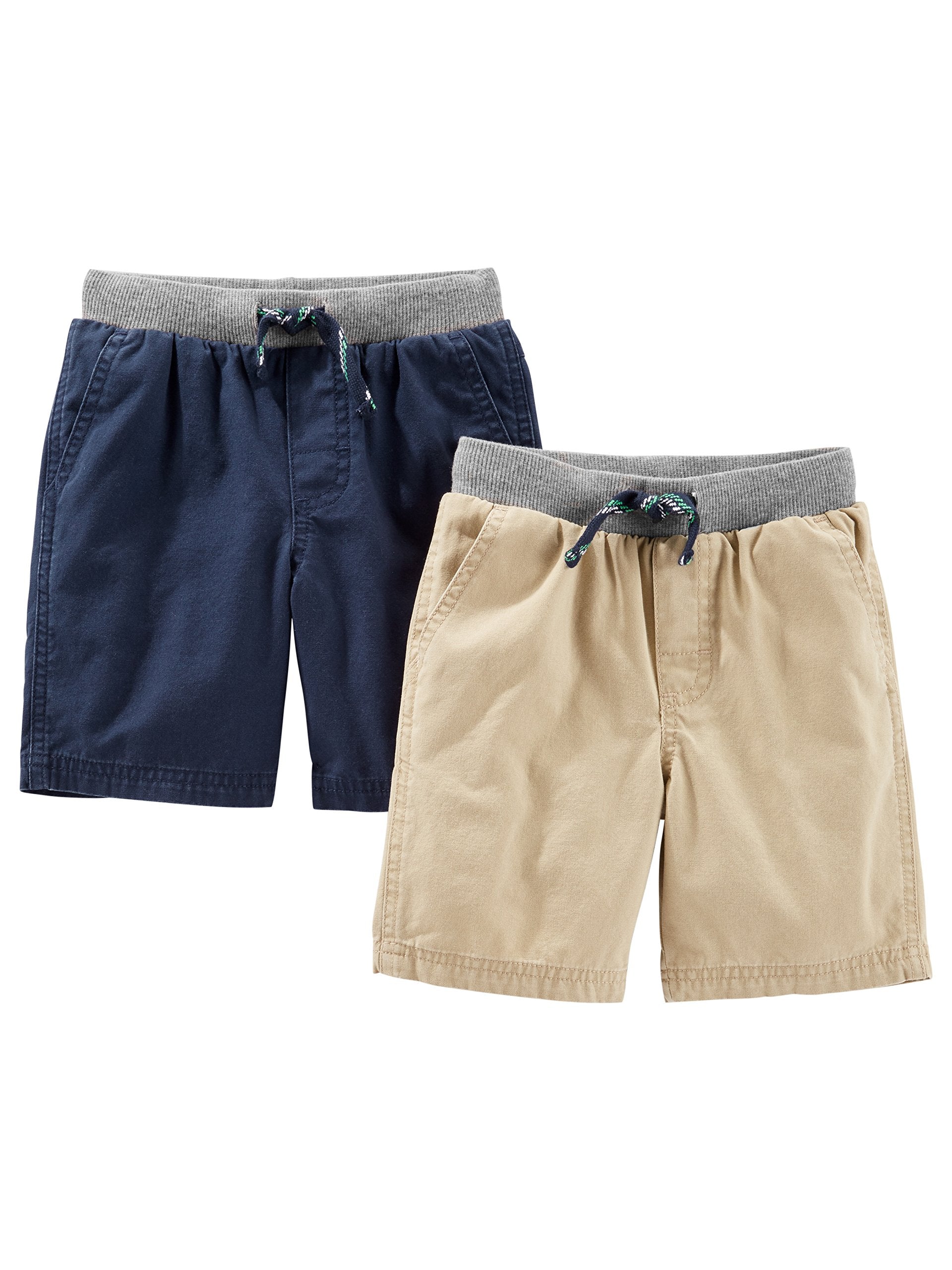 Simple Joys By Carters Toddler Boys Shorts, Pack Of 2, Light Khaki Brownnavy, 2T