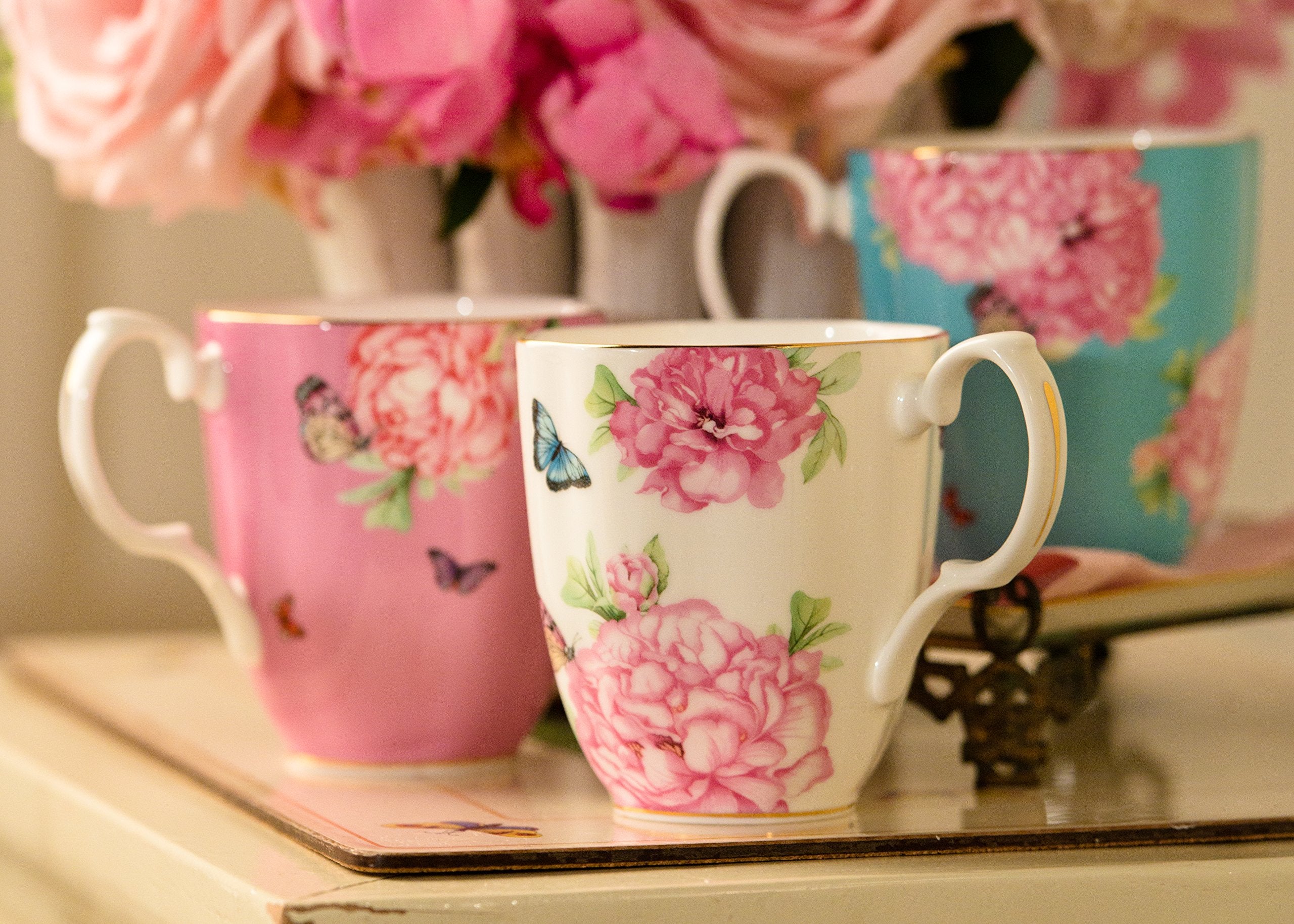 Miranda Kerr For Royal Albert Friendship Vintage Mug, Turquoise, 13.5 Oz