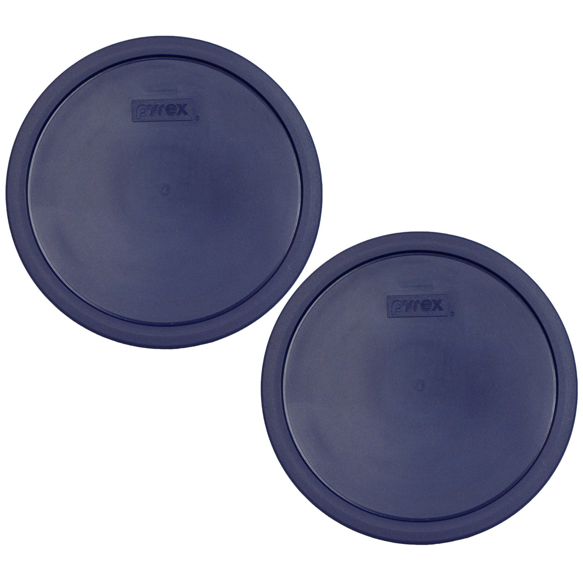 Pyrex 7403-Pc Dark Blue 10 Cup Sculptured Mixing Bowl Plastic Lid, Made In Usa - 2 Pack