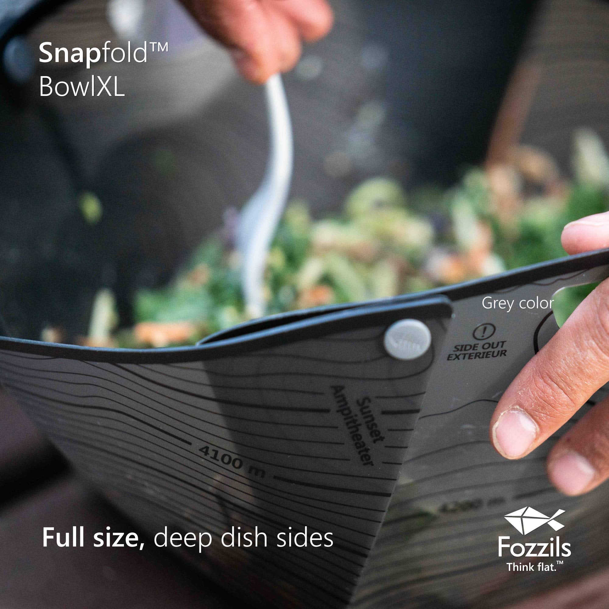Fozzils Plastic Snapfold Bowl Xl (Grey)