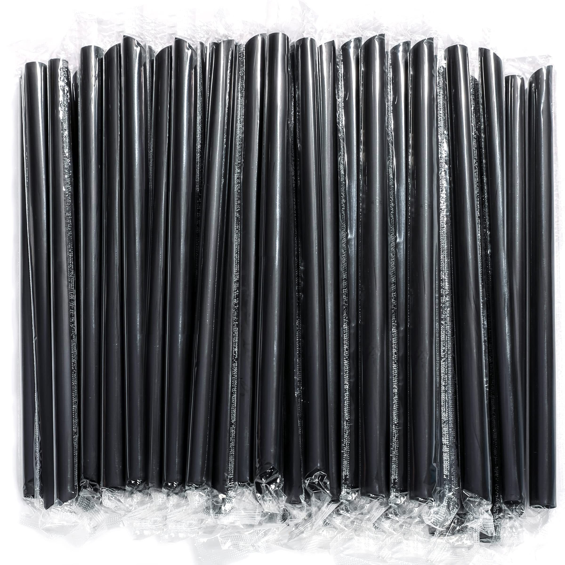 100 Pcs Individually Packaged Pointed Jumbo Smoothie Straws,Disposable Individually Wrapped Plastic Lengthen Milkshake Boba Stra