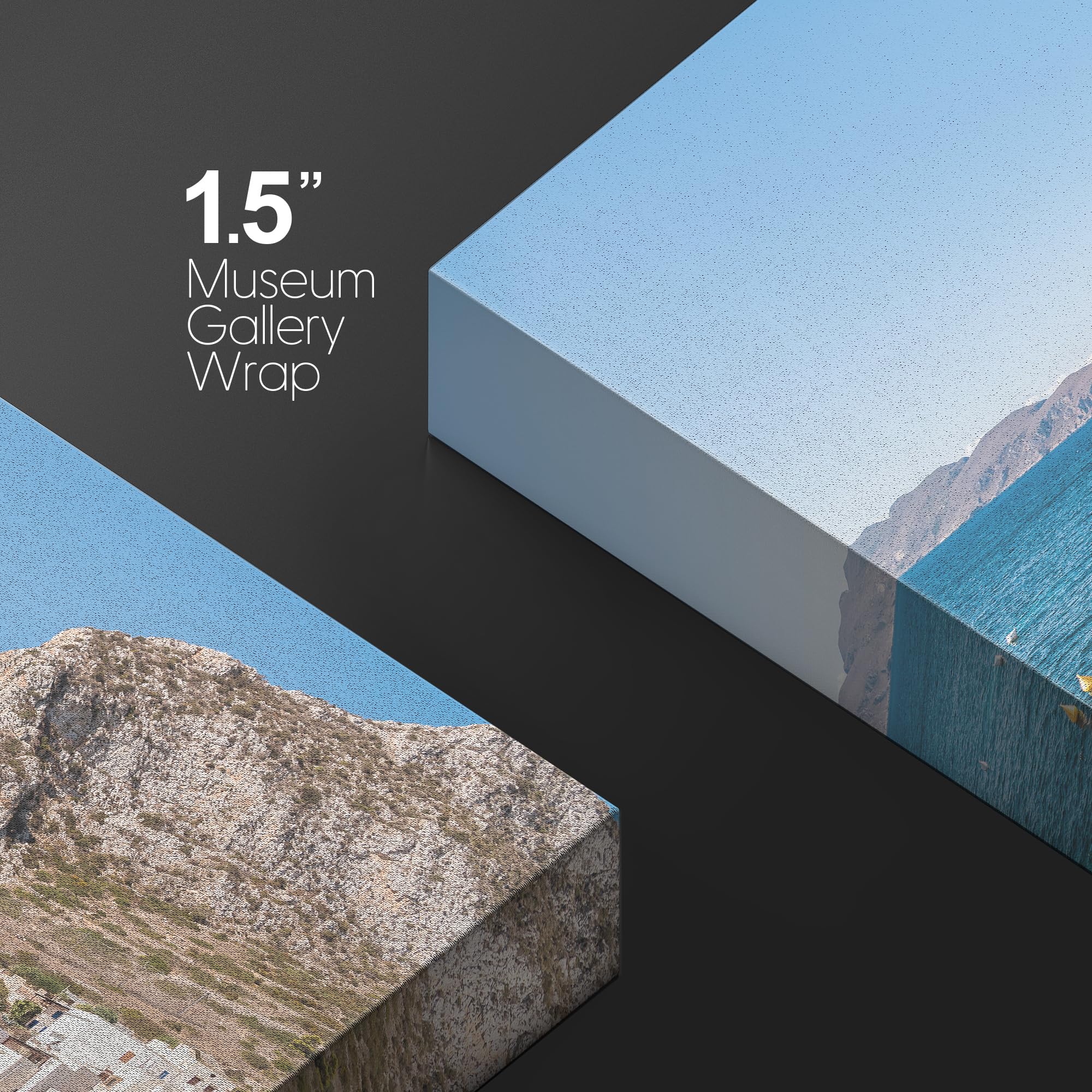 Wall26 Framed Canvas Print Wall Art Mediterranean Italian Seascape City Nature Ocean Photography Realism Nautical Scenic Blue Ul