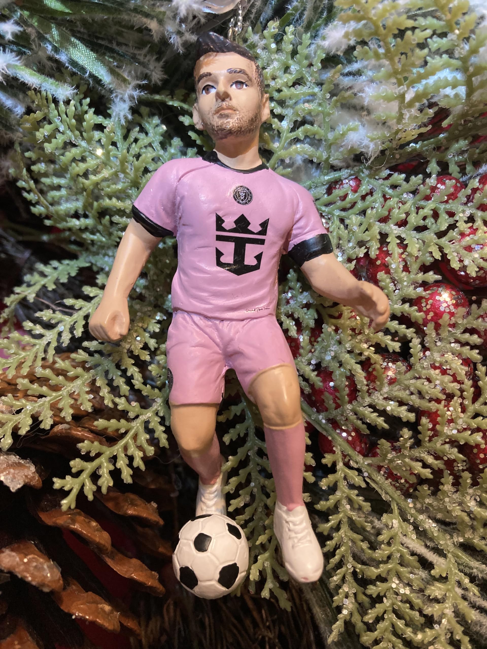 Foco - MLS Officially Licensed Inter Miami 4 Resin Holiday Christmas Tree Soccer Ornament - Lionel Messi