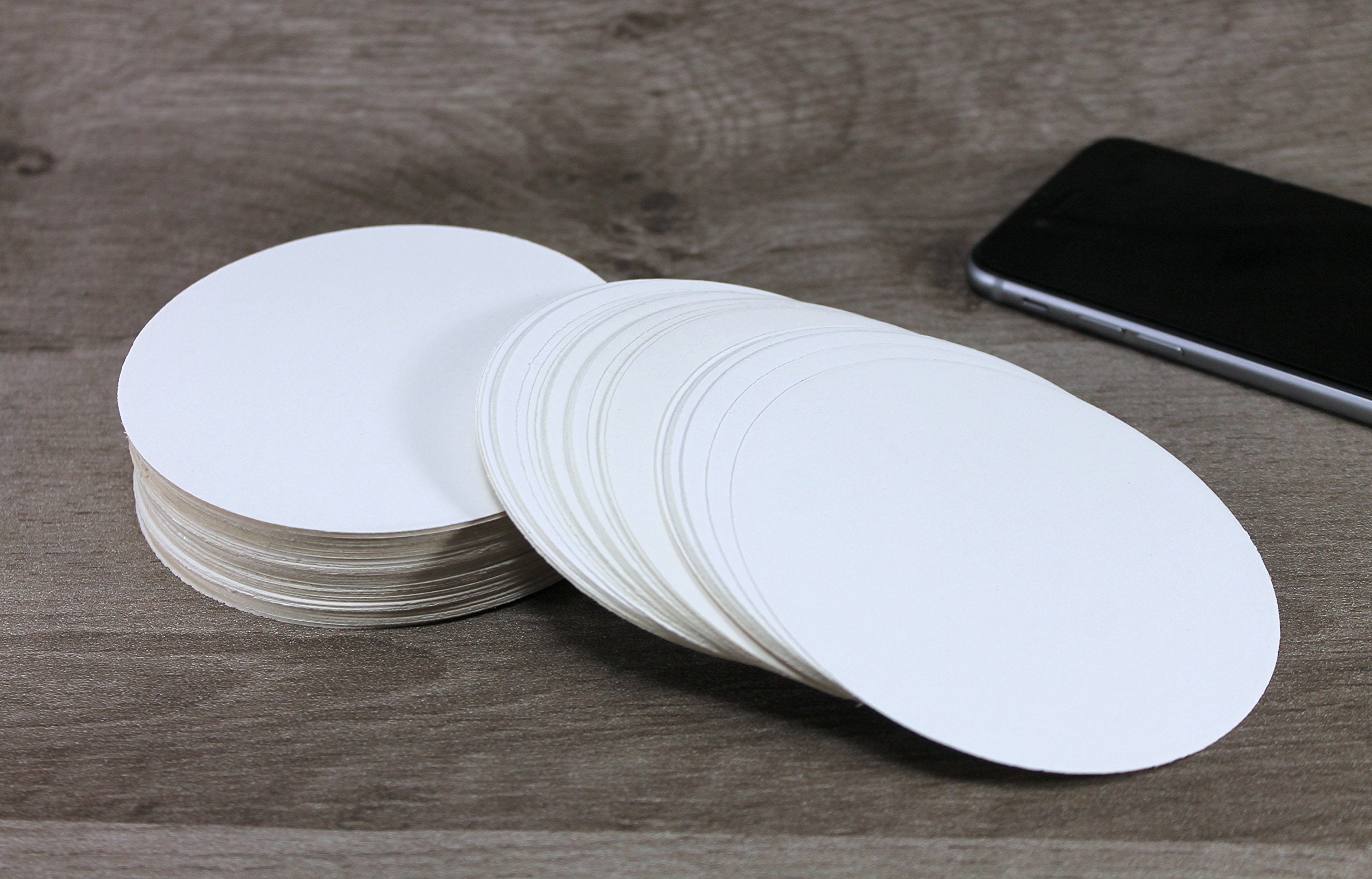 Esplanade Disposable Paper Coasters - Use And Throw Reversible Round Paper Coasters - Set Of 100 - White