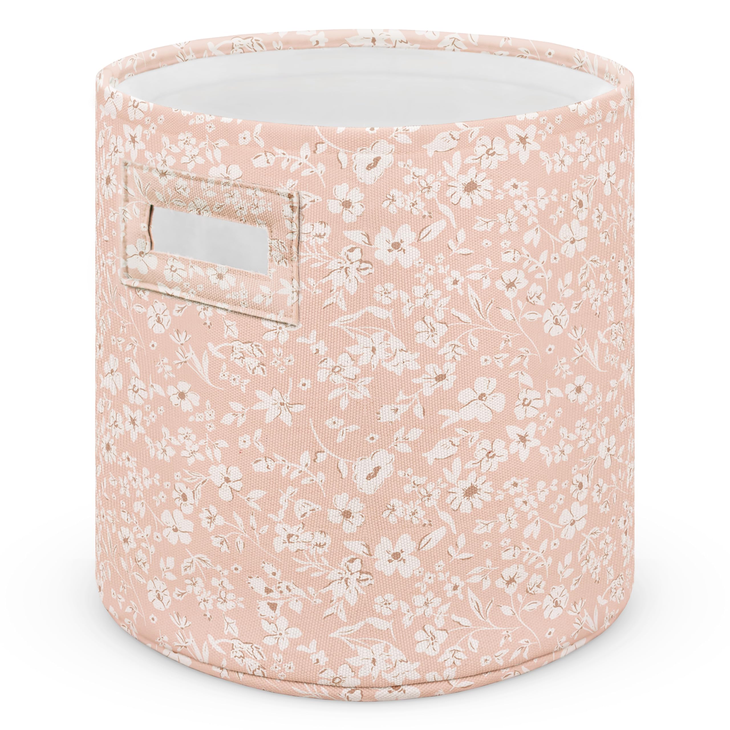 Sorrel + Fern Nursery Storage Basket (Fleurette), Soft Collapsible Fabric Toy Bin, Floral-Inspired Organizer for Playroom or Nur