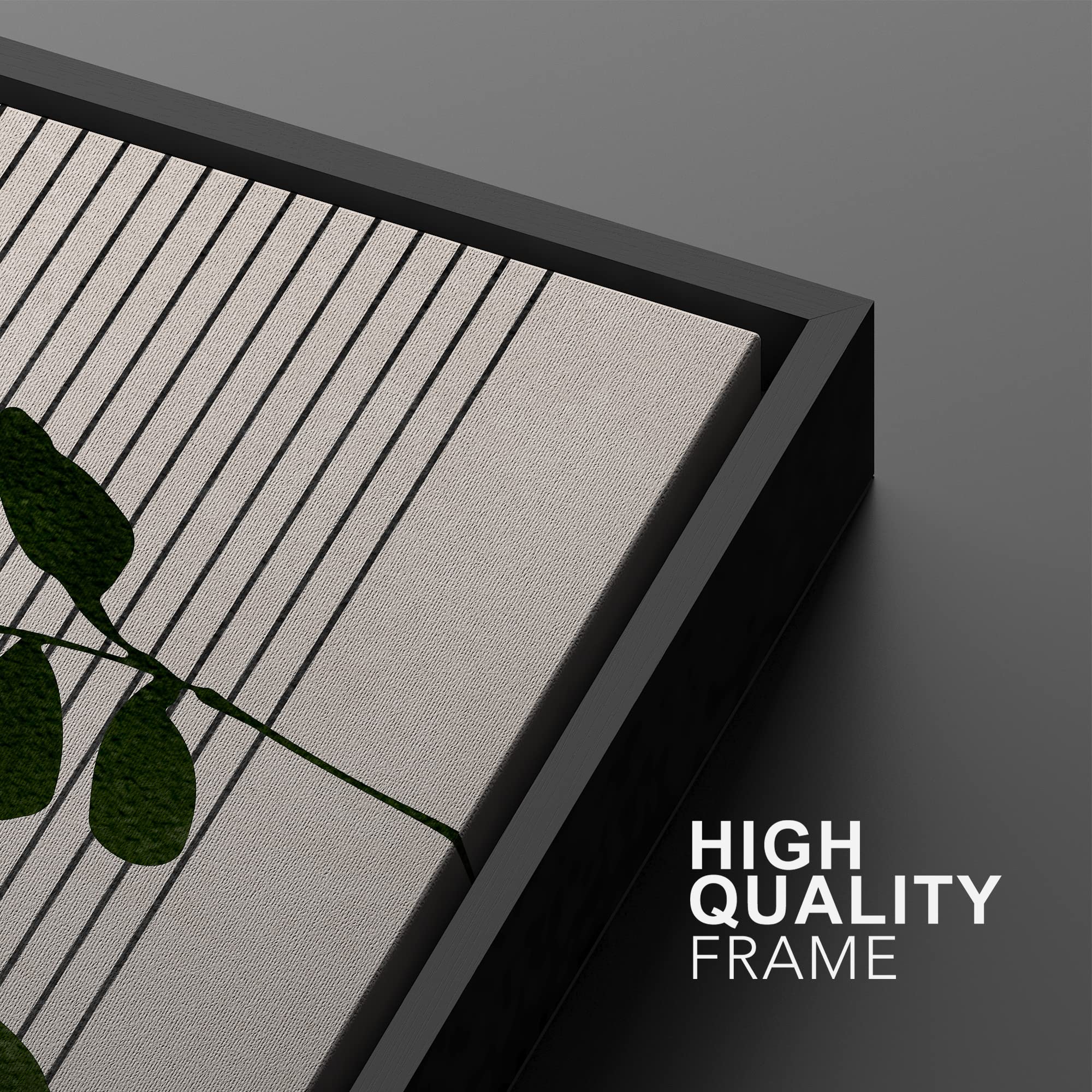 Idea4Wall Framed Canvas Print Wall Art Set Mid-Century Geometric Forest Plant Leaf Nature Wilderness Illustrations Modern Art Ru