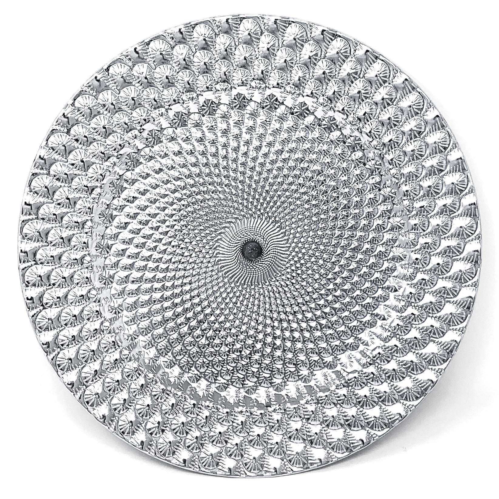 Allgala 13-Inch 6-Pack Heavy Quality Round Charger Plates-Peacock Silver-Hd80362