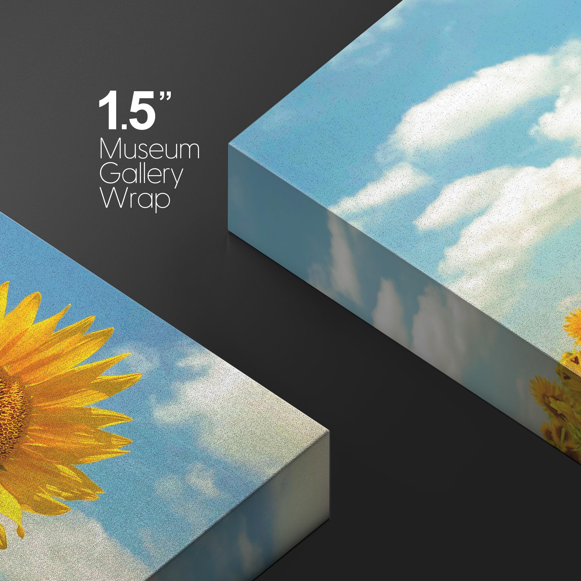 Wall26 Canvas Print Wall Art Summer Spring Sunflower Field Landscape Nature Floral Photography Realism Botanical Wilderness Zen