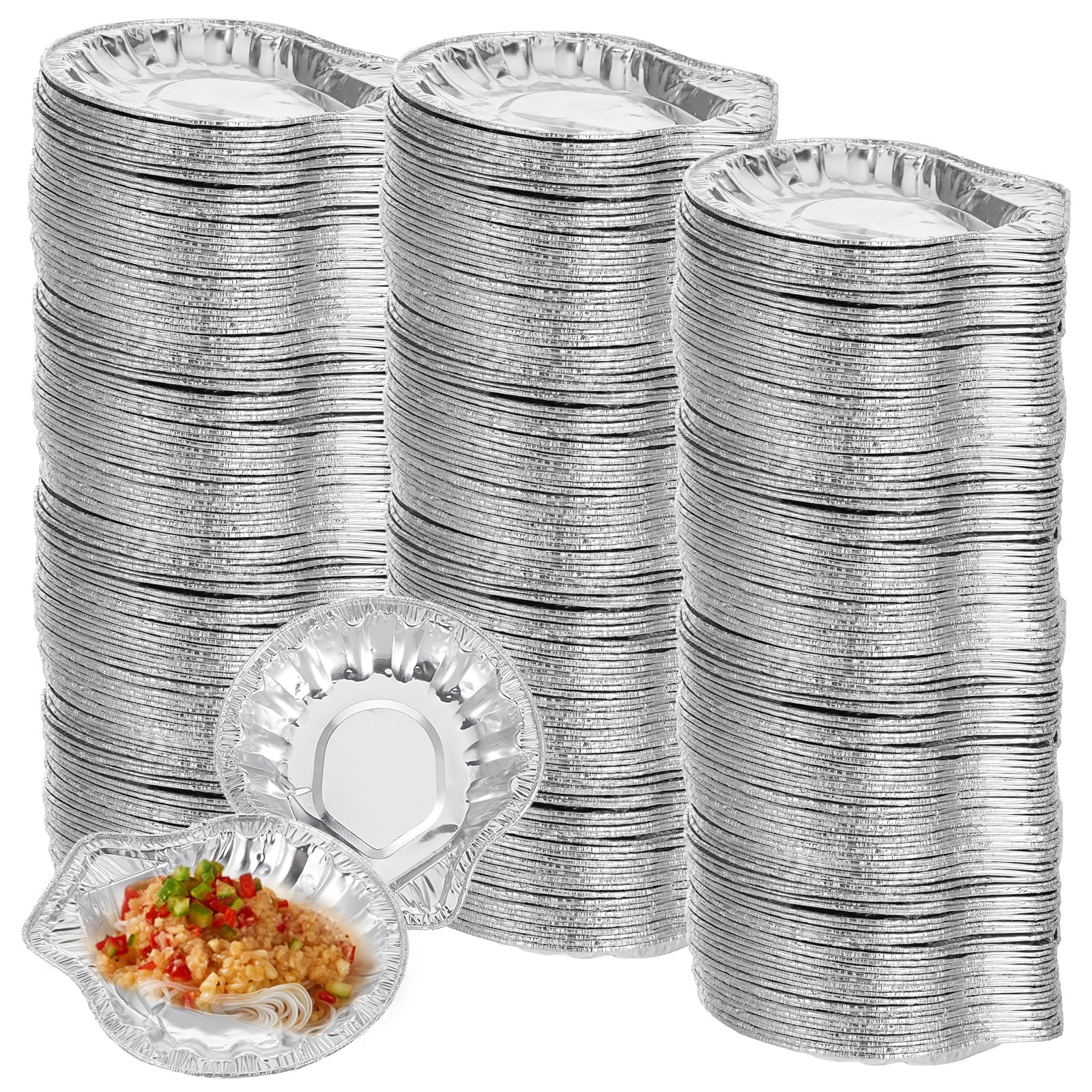 250pcs Aluminum Foil Clam Shells Disposable Pie Pans mini Pie Tin Oyster Shells Oyster Plate Shell Escargot Baking Dish sea Shel