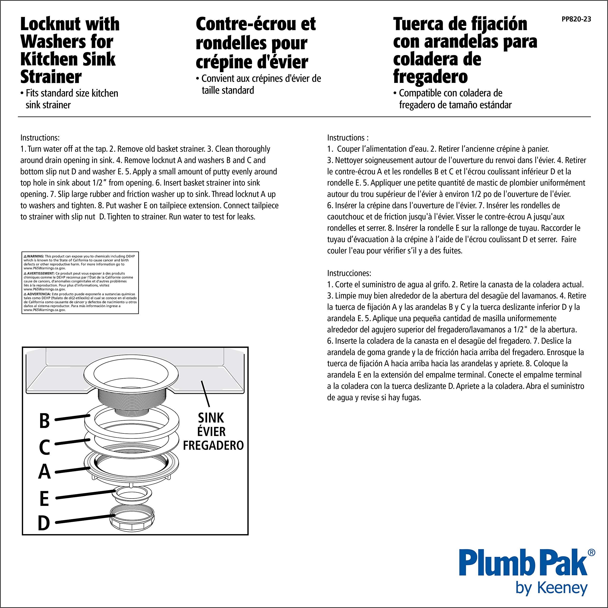 Strainer Lcknut W Wshers(Pack Of 1)