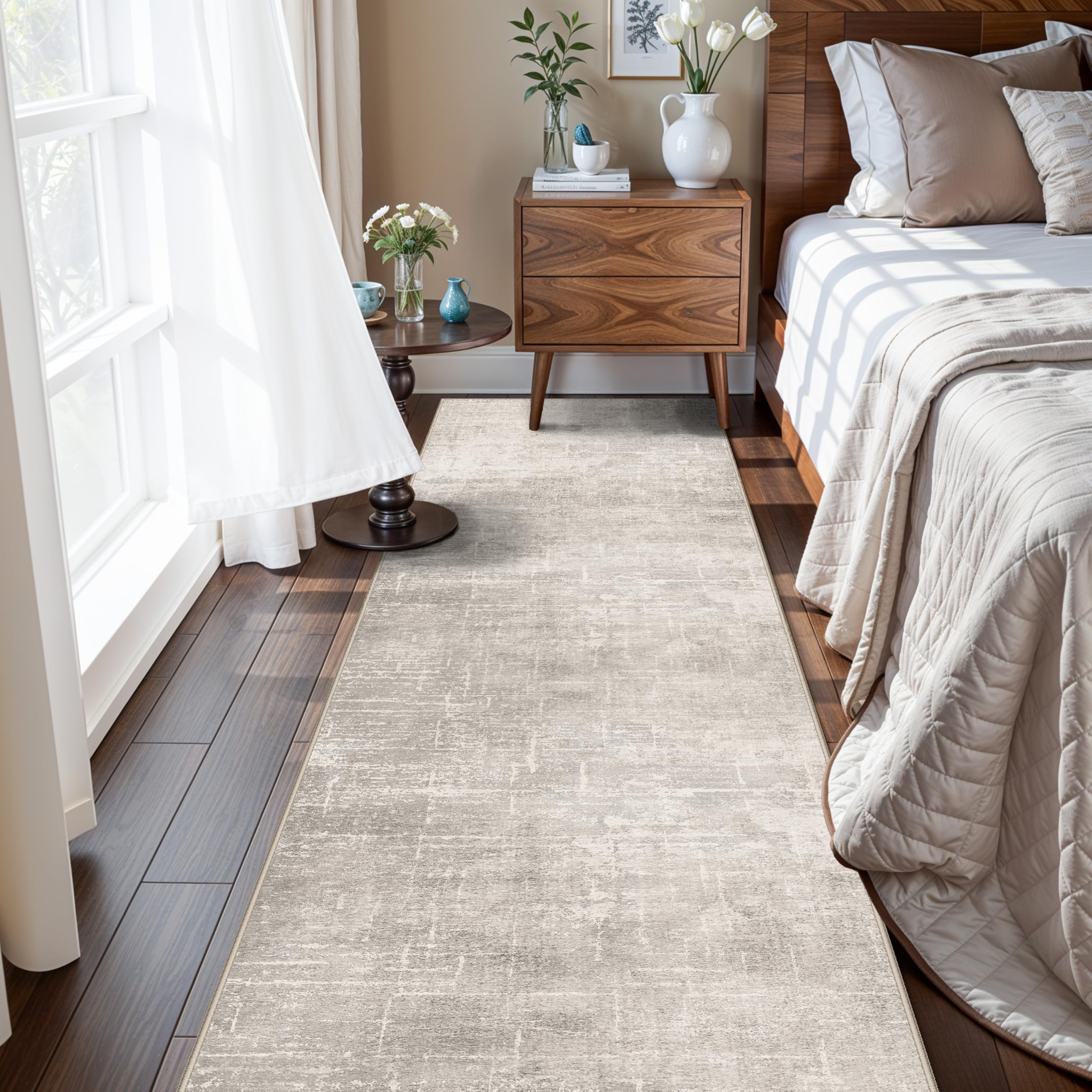 Abstract 2x10 Kitchen Rug Runners - Washable 10ft Hardwood Sink Rugs Non-Slip Hallway Entryway Area Rug Soft Floor Mat Indoor Fa