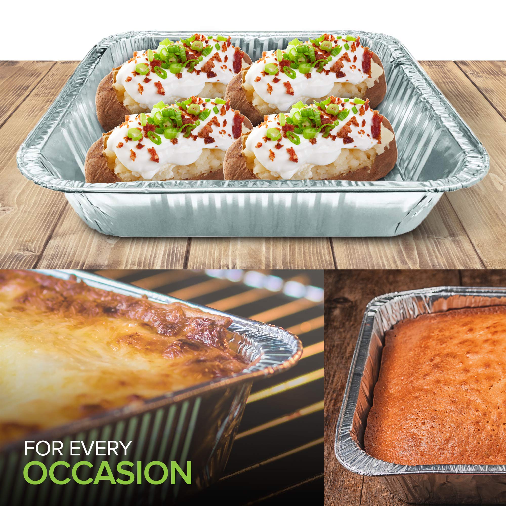 Stock Your Home 9X9 Aluminum Foil Pans - 8.75'' L Rim (30 Pack) Square Tins For Toaster Oven- Cooking Lasagna, Casserole, And Do