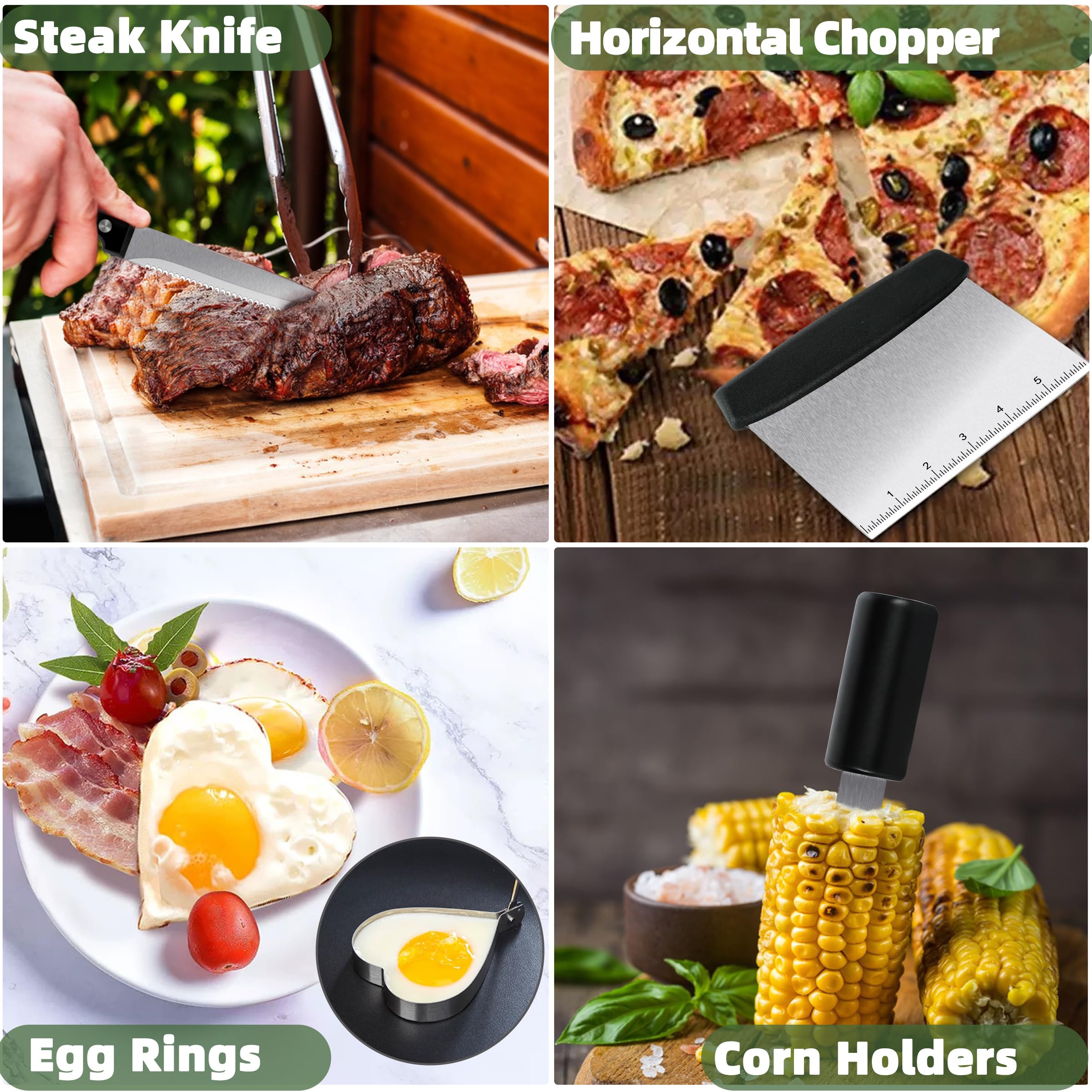 42Pcs Griddle Accessories Kit, Flat Top Grill Accessories Set For Blackstone And Camp Chef, Grill Spatula Set With Melting Dome,