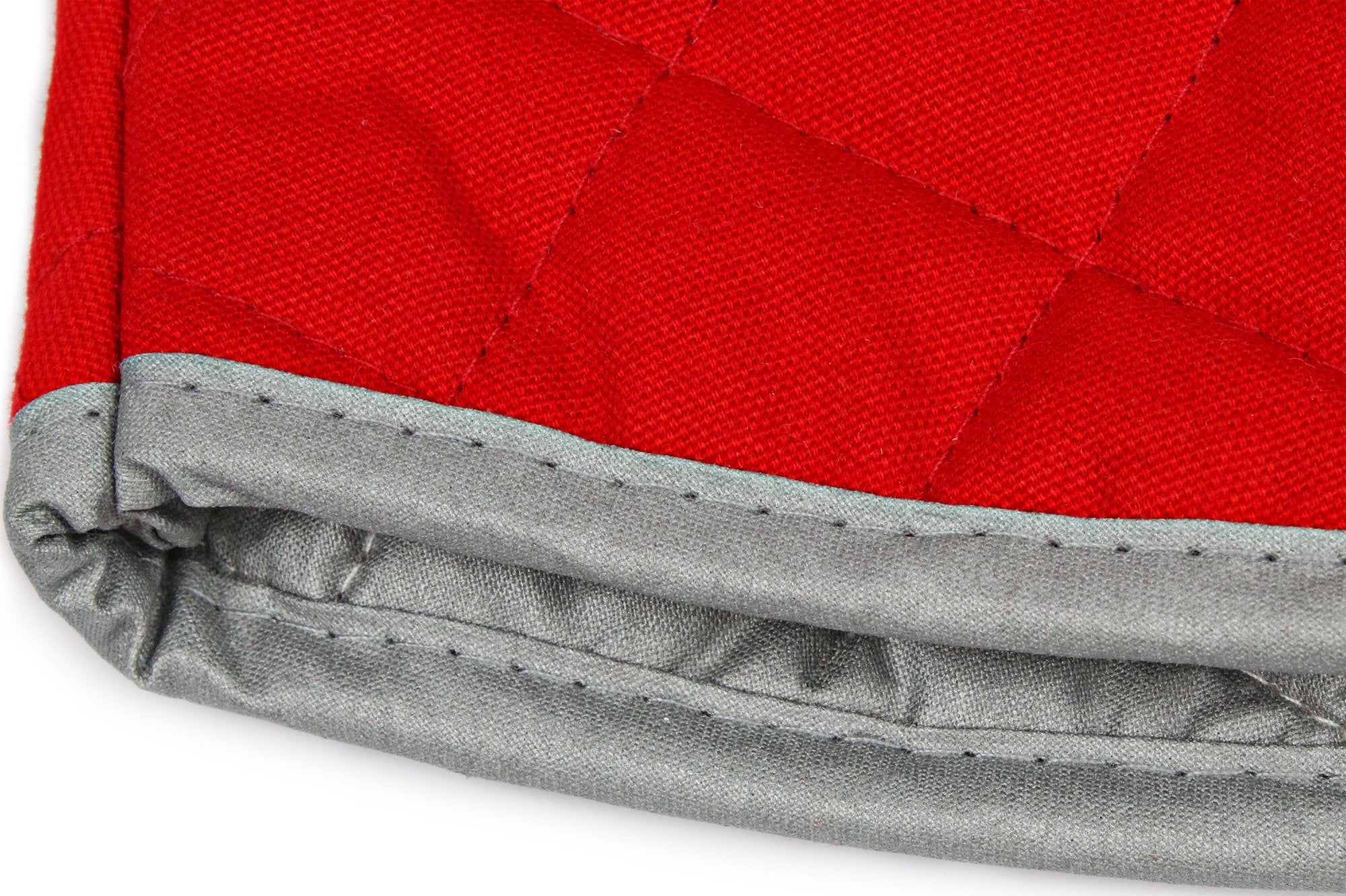 Nouvelle Legende Flame Retardant Kitchen And Bbq Heavy Duty Burn Protection Quilted Mitt, 17 Inches, Red, 2-Pack