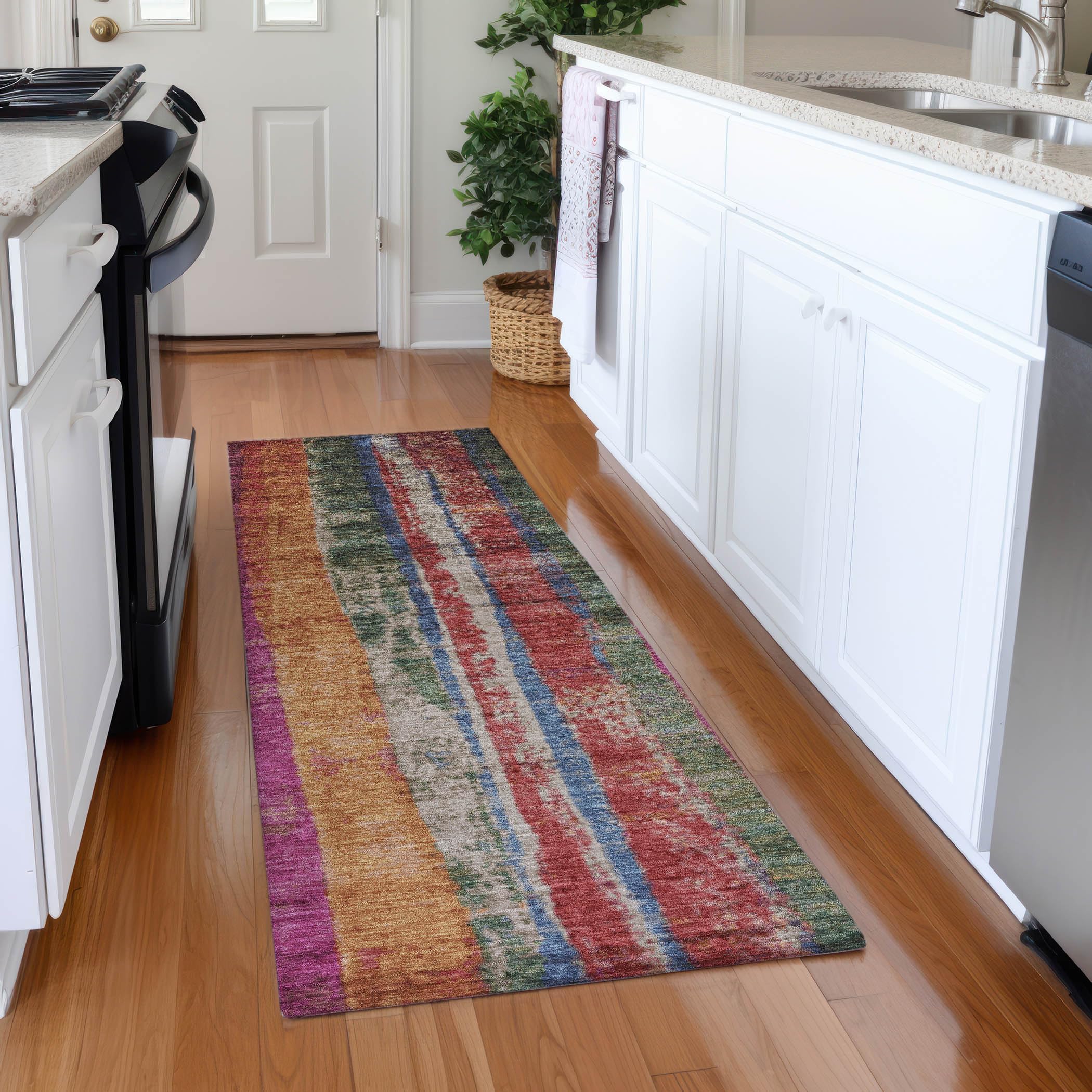 Machine Washable Indoor/Outdoor Chantille Putty 23 x 76 Runner Rug
