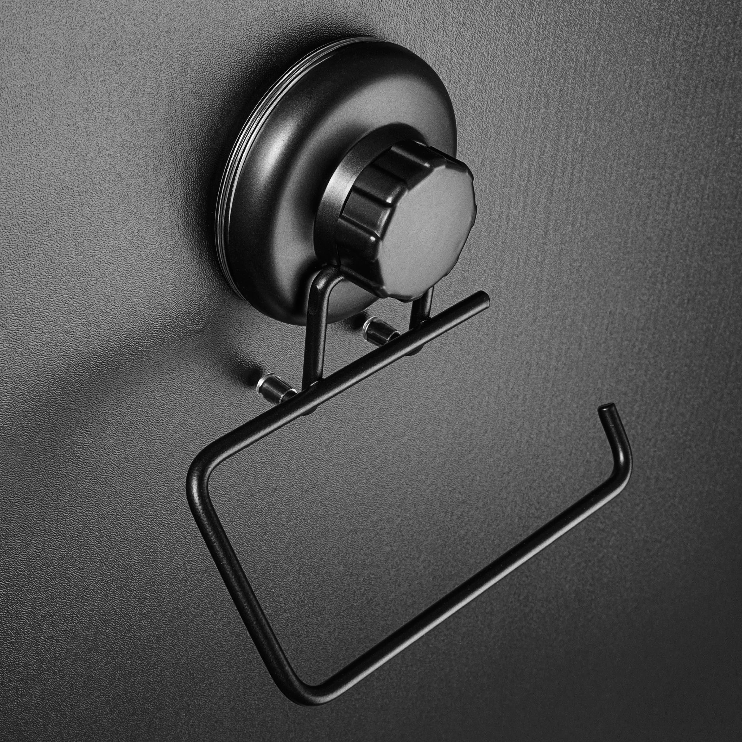 Hasko Accessories - Powerful Vacuum Suction Cup Toilet Paper Holder - Wall Mount No Drilling Bathroom Stainless Steel Tissue Rol
