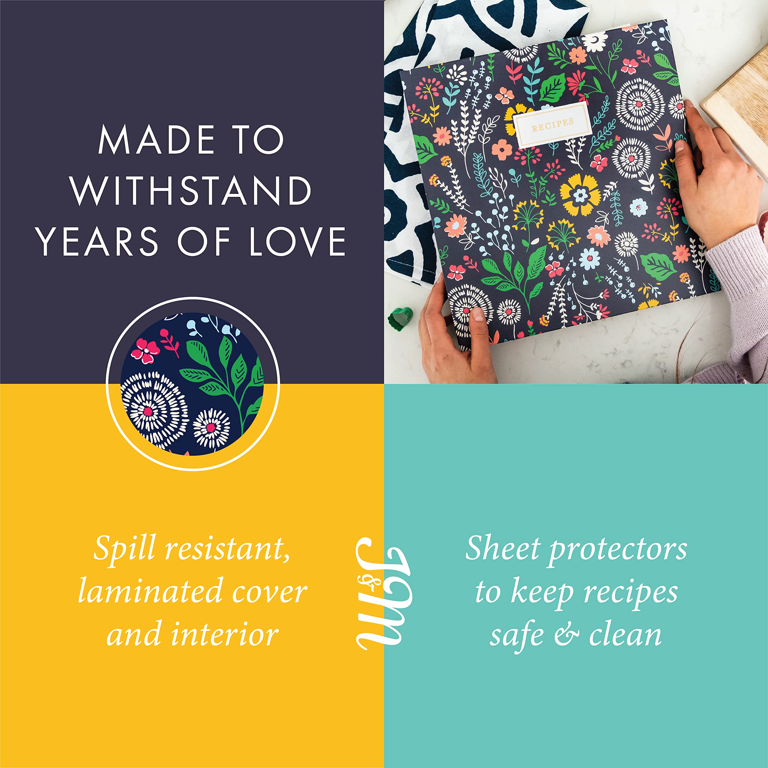 Jot & Mark Recipe 3 Ring Binder 8.5X11 | Full-Page With Clear Protective Sleeves To Write In Your Own Recipes And Color Printing