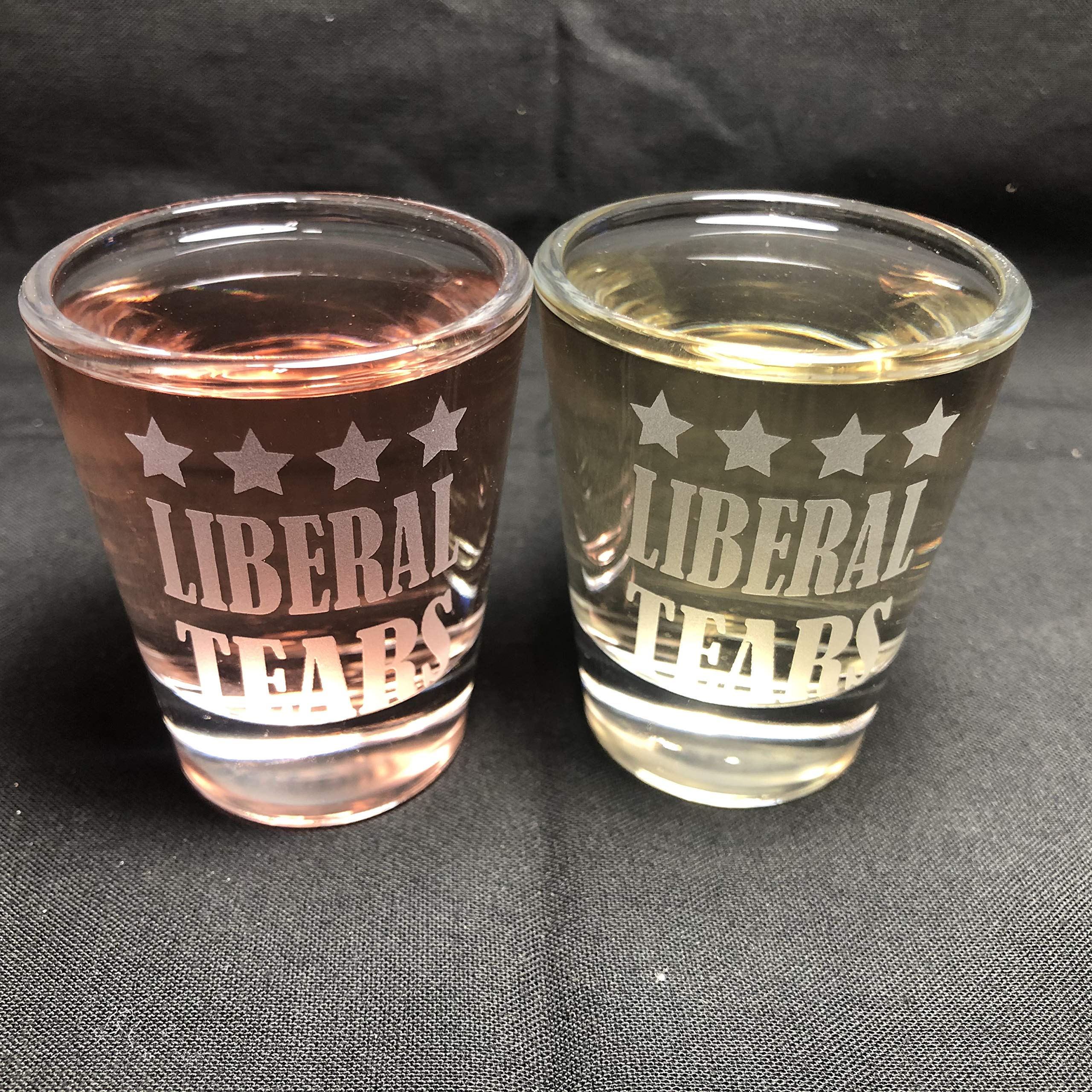 Alankathy Mugs Sandblast Etched Liberal Tears Shot Glass Set Donald Trump United States Of America Republican Democratic Party (