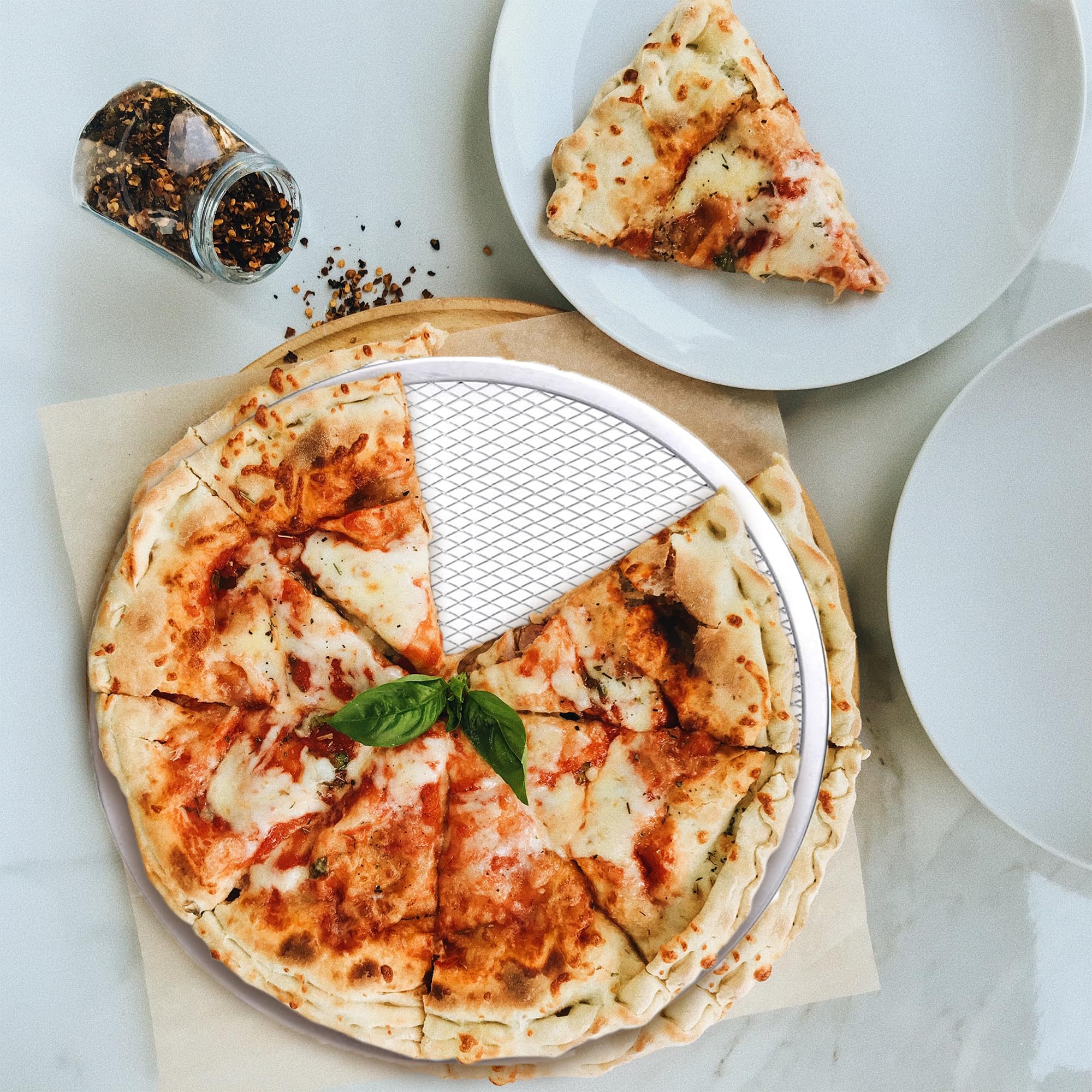 Maxsell 2 Pack 12-Inch Pizza Screen,Aluminum Pizza Baking Screen, Seamless