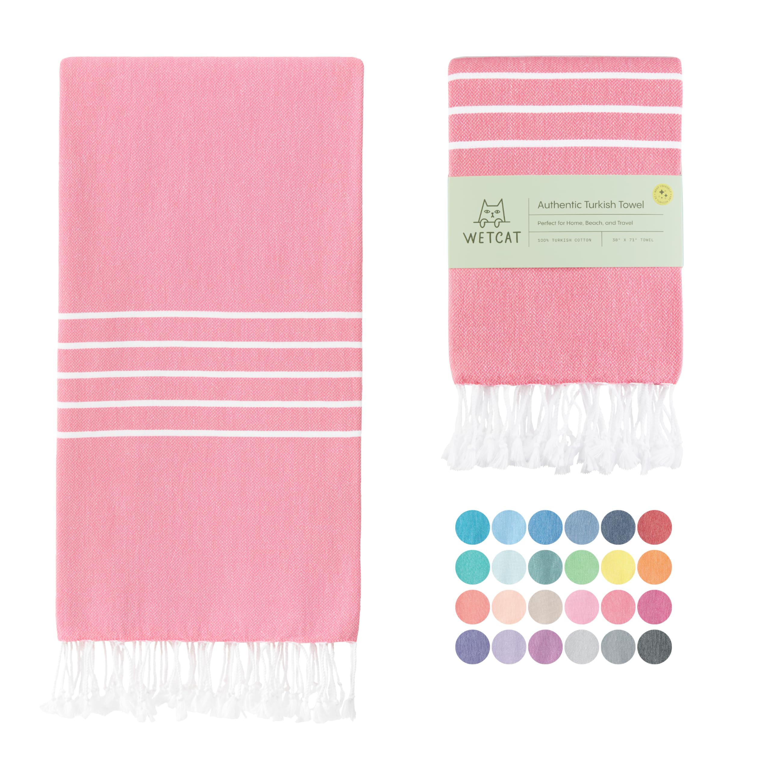 Wetcat Turkish Beach Towel Oversized 38X71 100% Cotton Sand Free Quick Dry Towel Extra Large Turkish Towel Light Travel Towel Fo