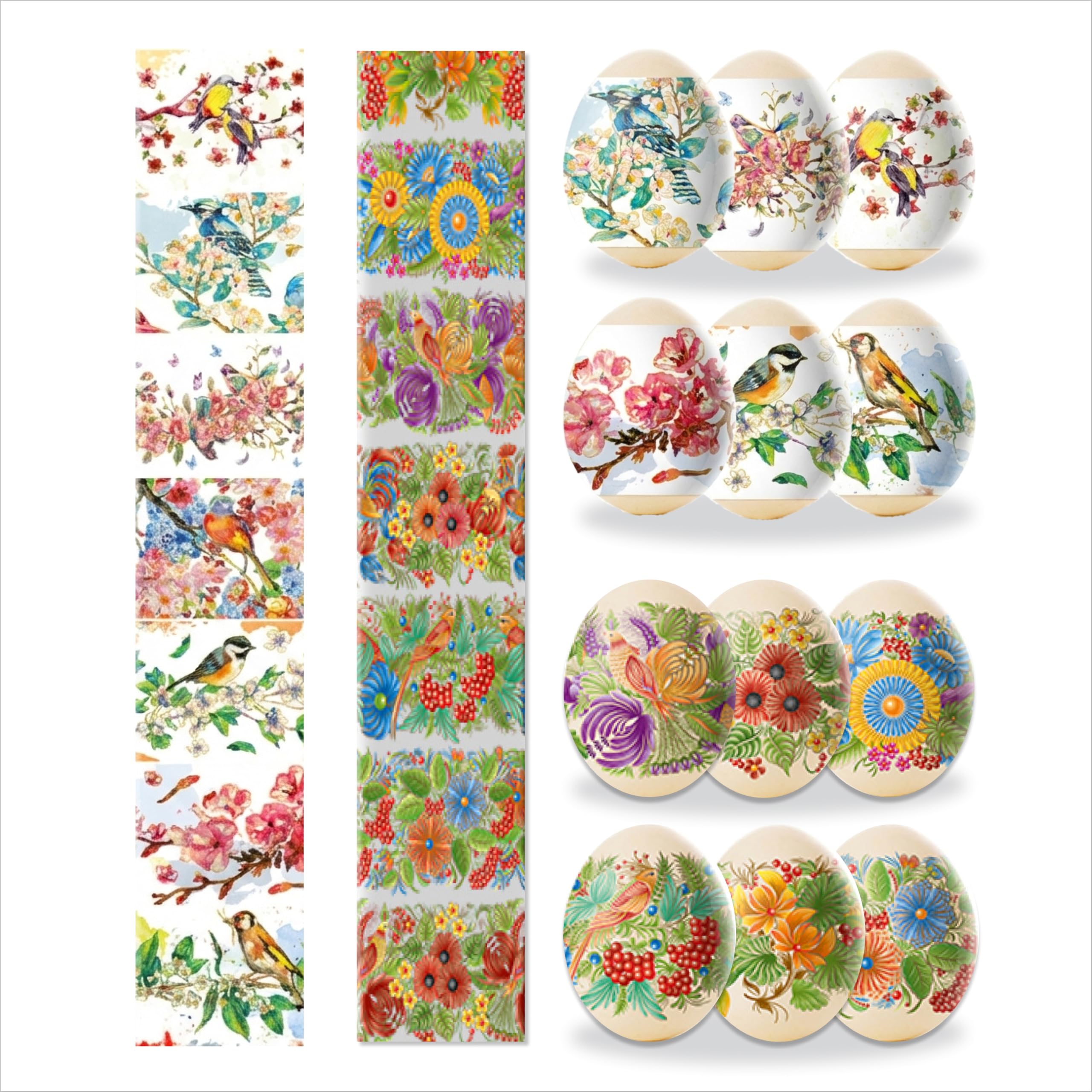 Egg Wraps Easter Set for Pysanky 14 Pcs  Traditional Easter Egg Wraps Ukrainian  Thermo Heat Egg Sleeves Easter with Patterns 