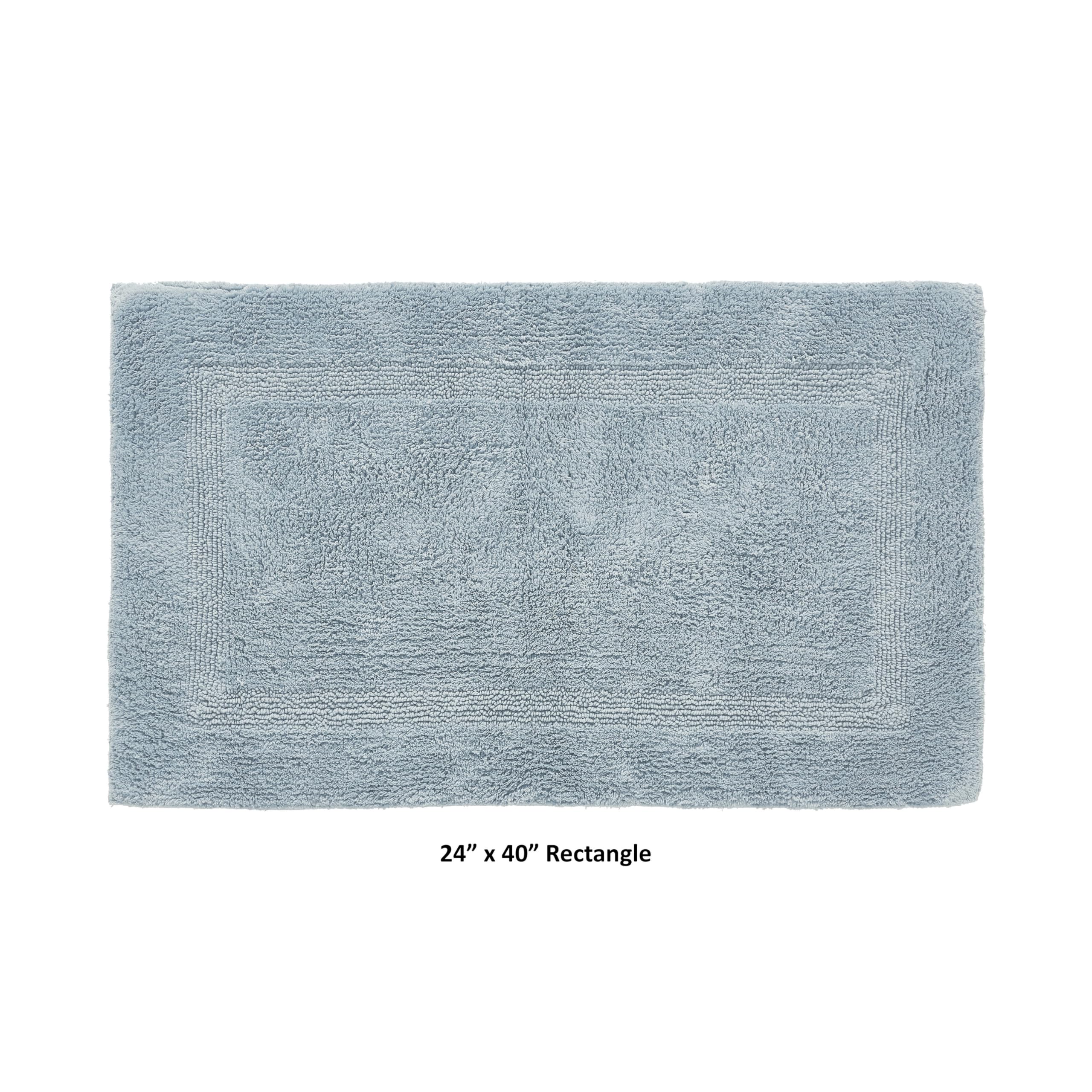 Better Trends 100% Cotton Lux Collection Bath Mats  Blue Bath Mat - Tufted  Reversible & Absorbent & Machine Washable Bath Mats for Bathroom Floor  Shower & Sink  24'' x 40''