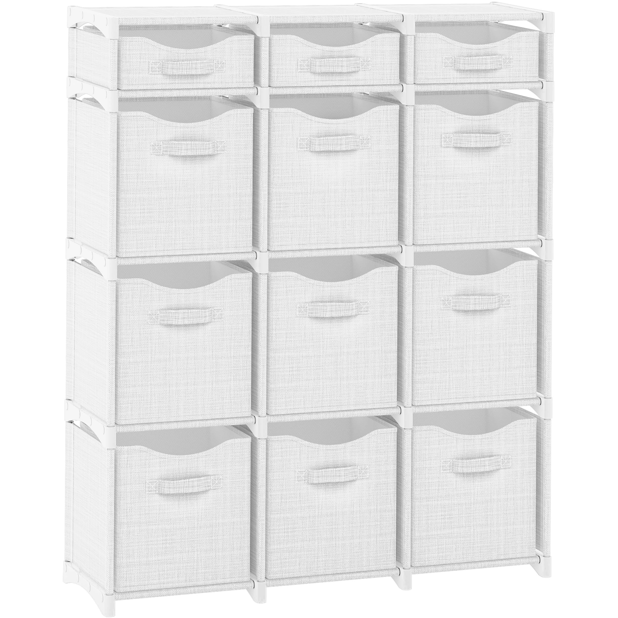 12 Cube Closet Organizers And Storage | Includes All Storage Cube Bins | Easy To Assemble Closet Storage Unit With Drawers | Roo