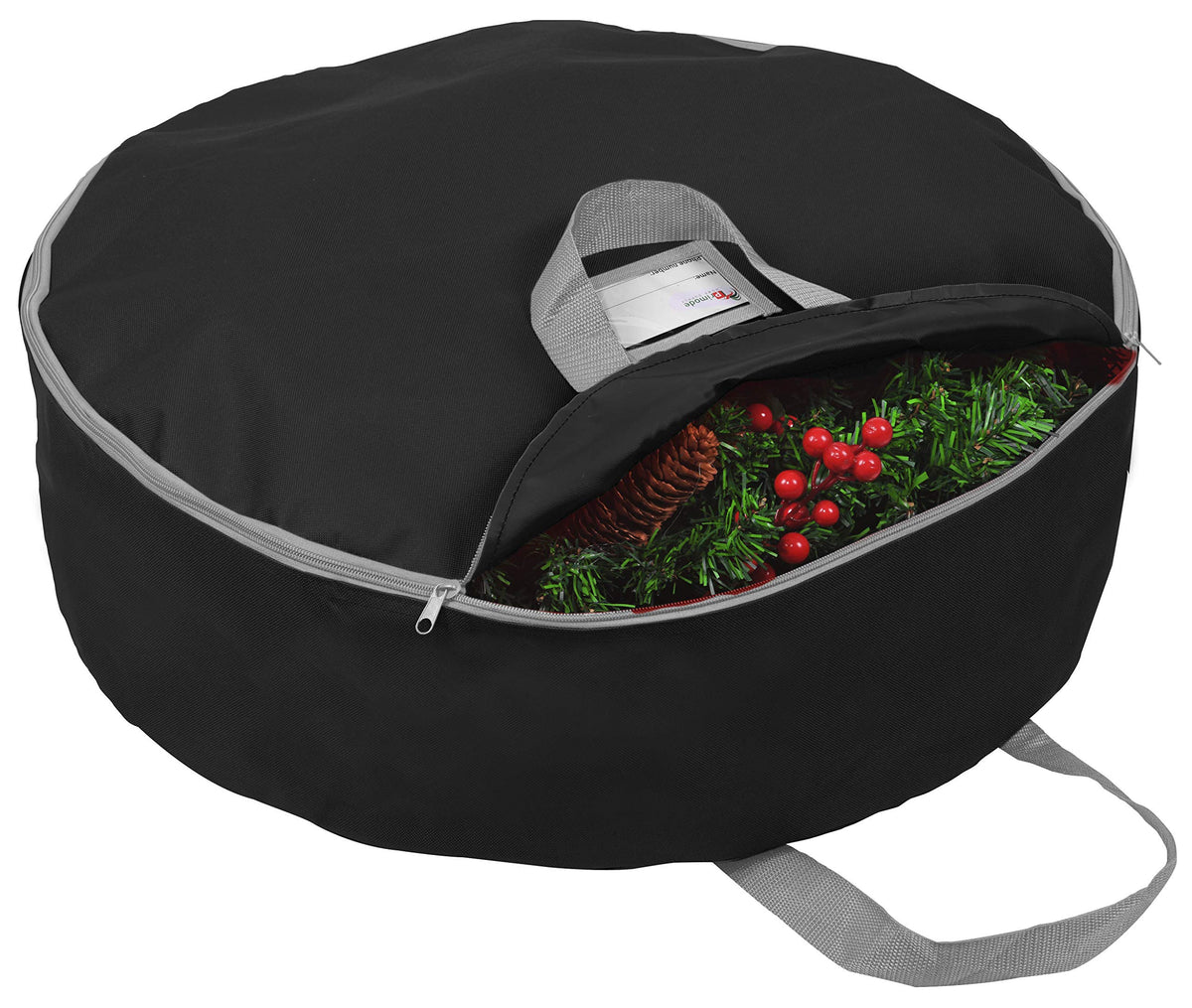 Primode Christmas Wreath Storage Bag 24''- Garland Wreaths Container With Handles - Durable 600D Oxford Polyester Material Holid