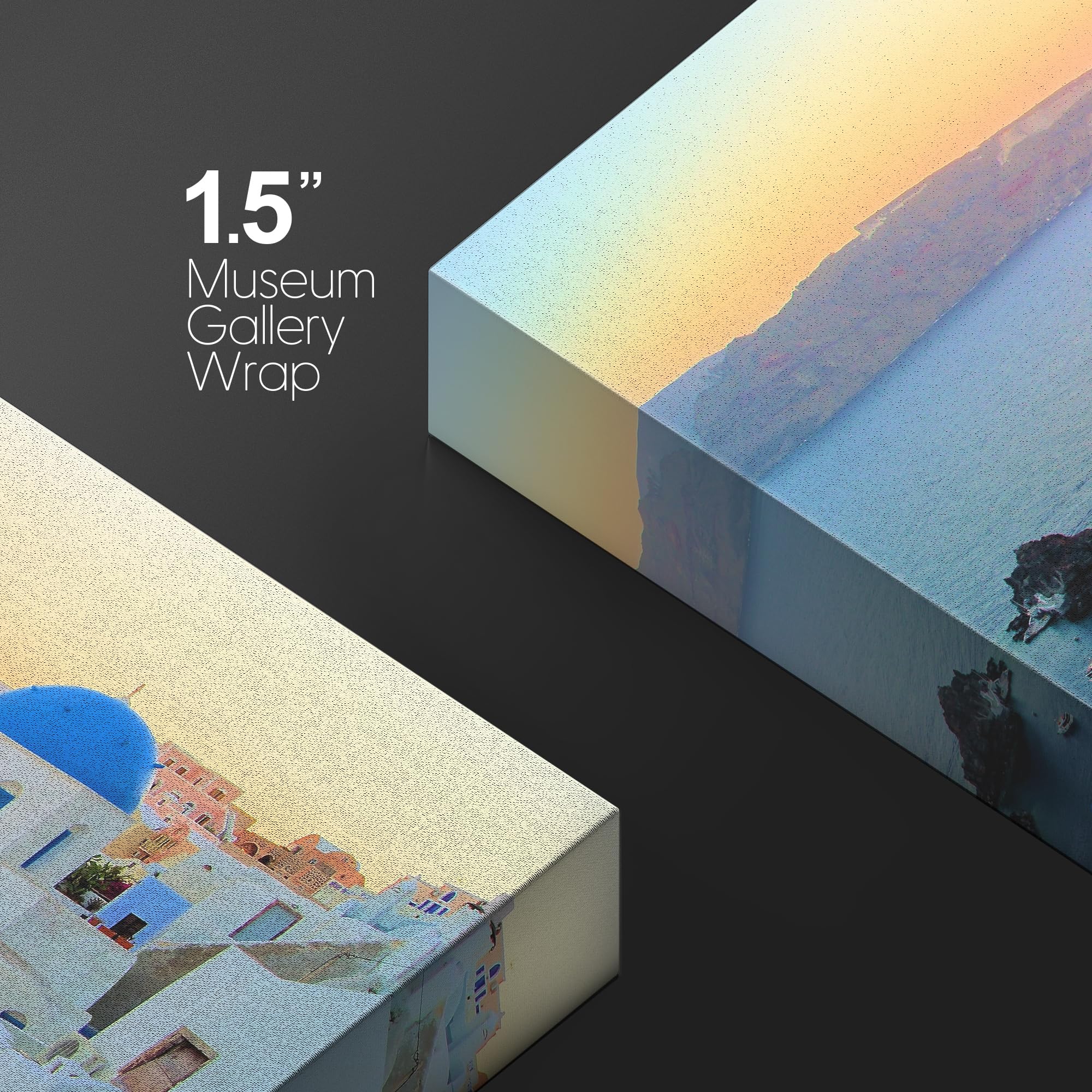 Wall26 Canvas Print Wall Art View Of The Blue Dome Churches Of Santorini, Greece Cities Wilderness Photography Realism Chic Land