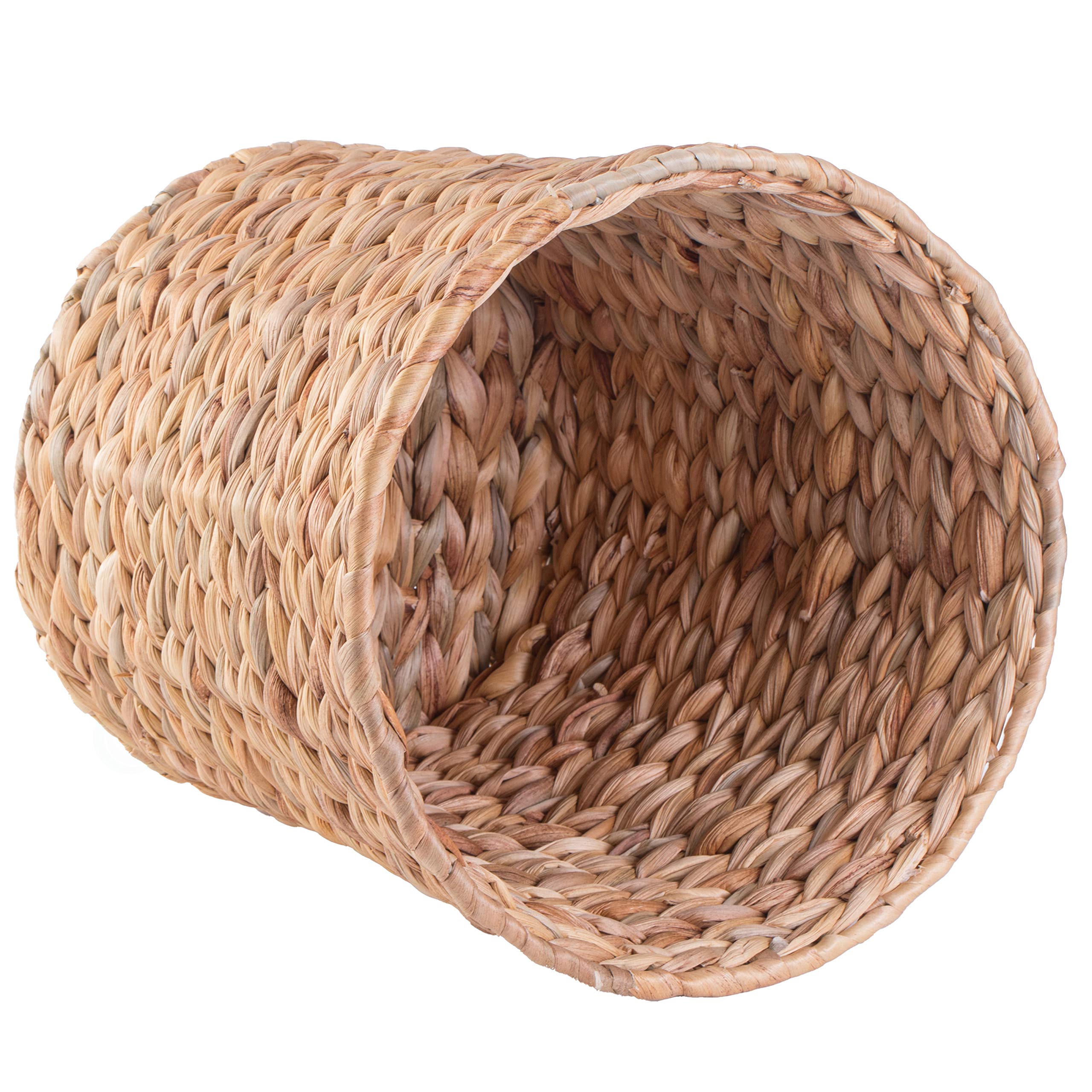 Vintiquewise Natural Water Hyacinth Round Waste Basket - For Bathrooms, Bedrooms, Or Offices