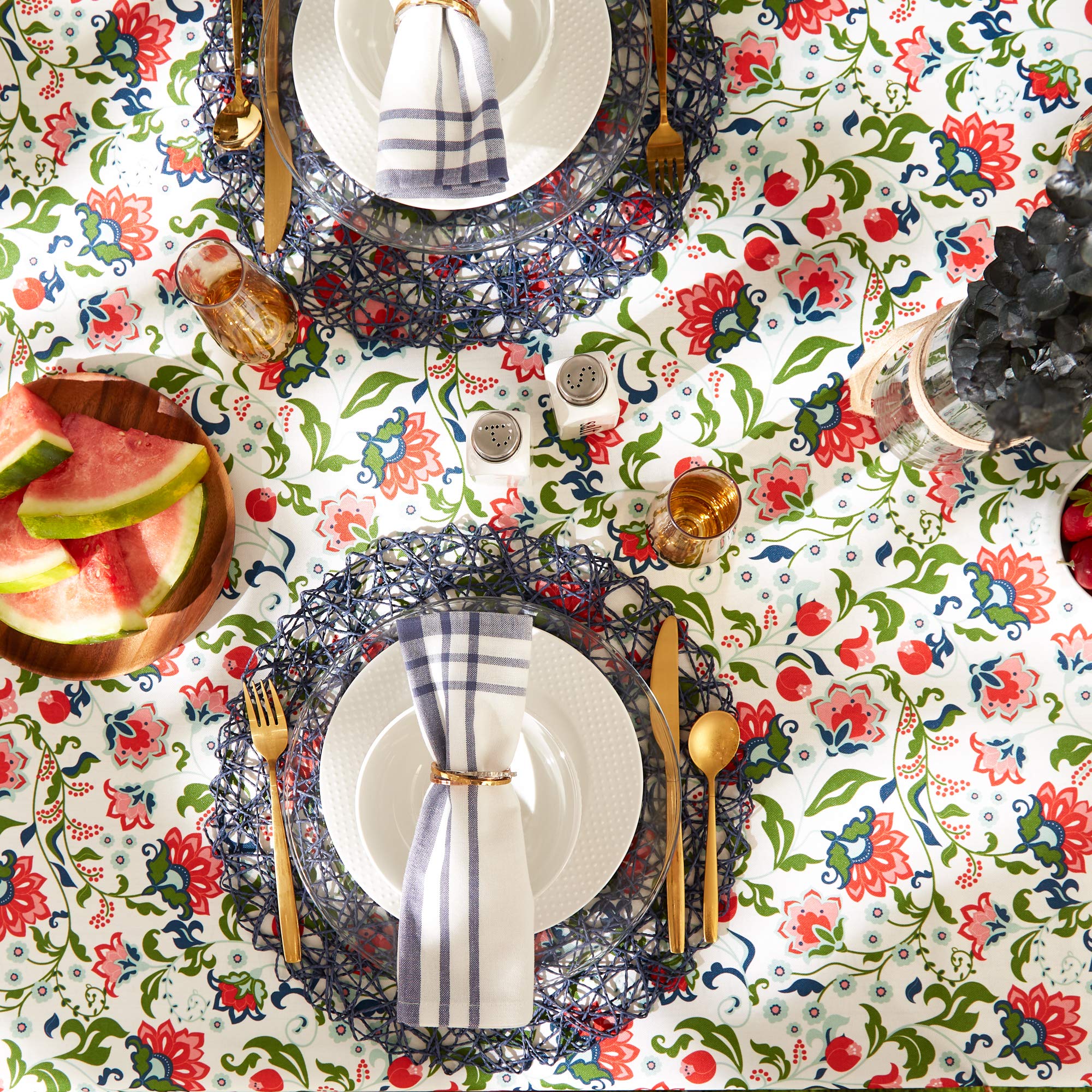 DII Outdoor Tabletop Collection, Garden Floral, Tablecloth, 60 Round