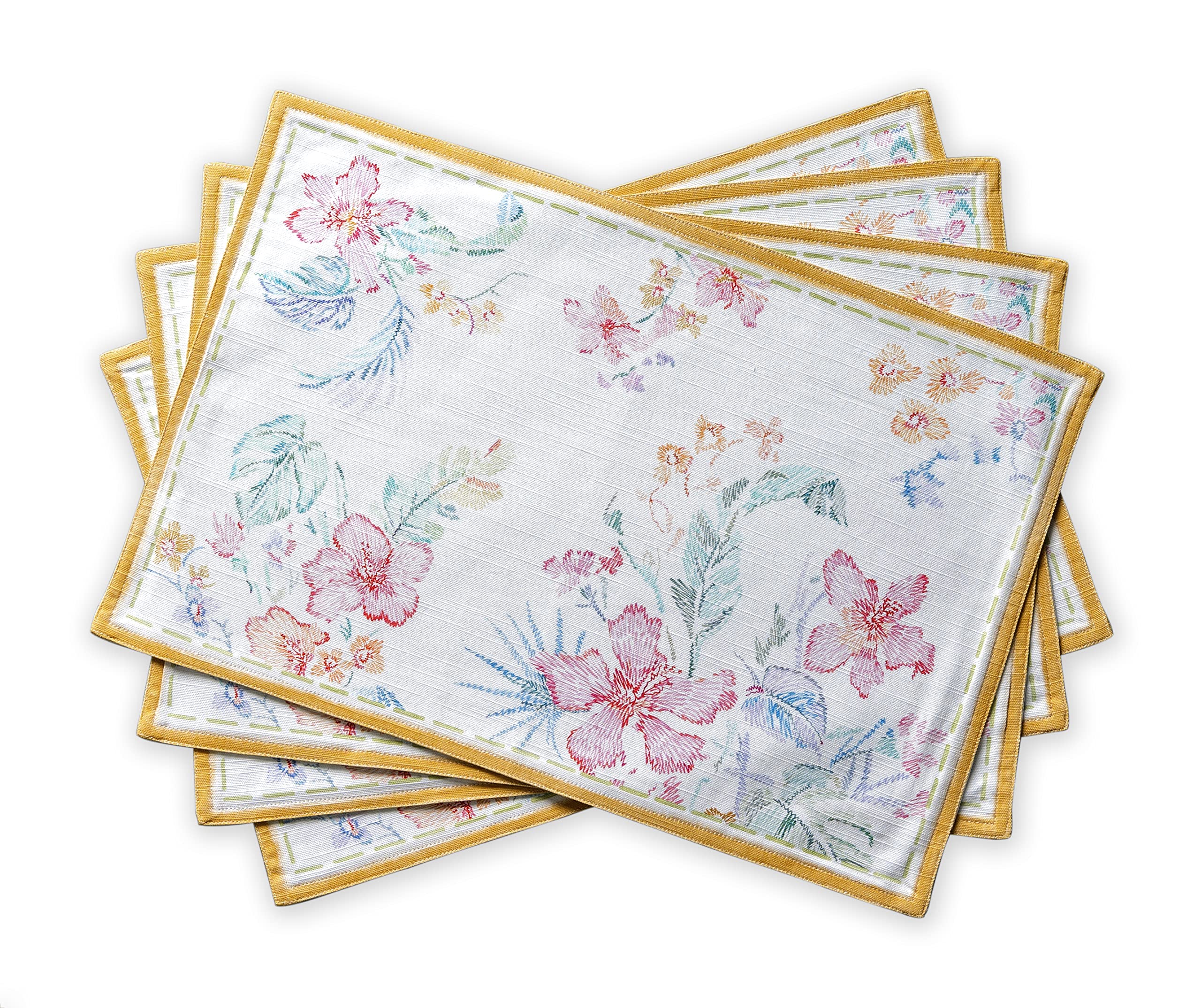 Maison D' Hermine Placemats 100% Cotton Decorative Cloth Place Mat Washable Dinner Placemat, Holiday, Dinner, Baby Shower & Dini