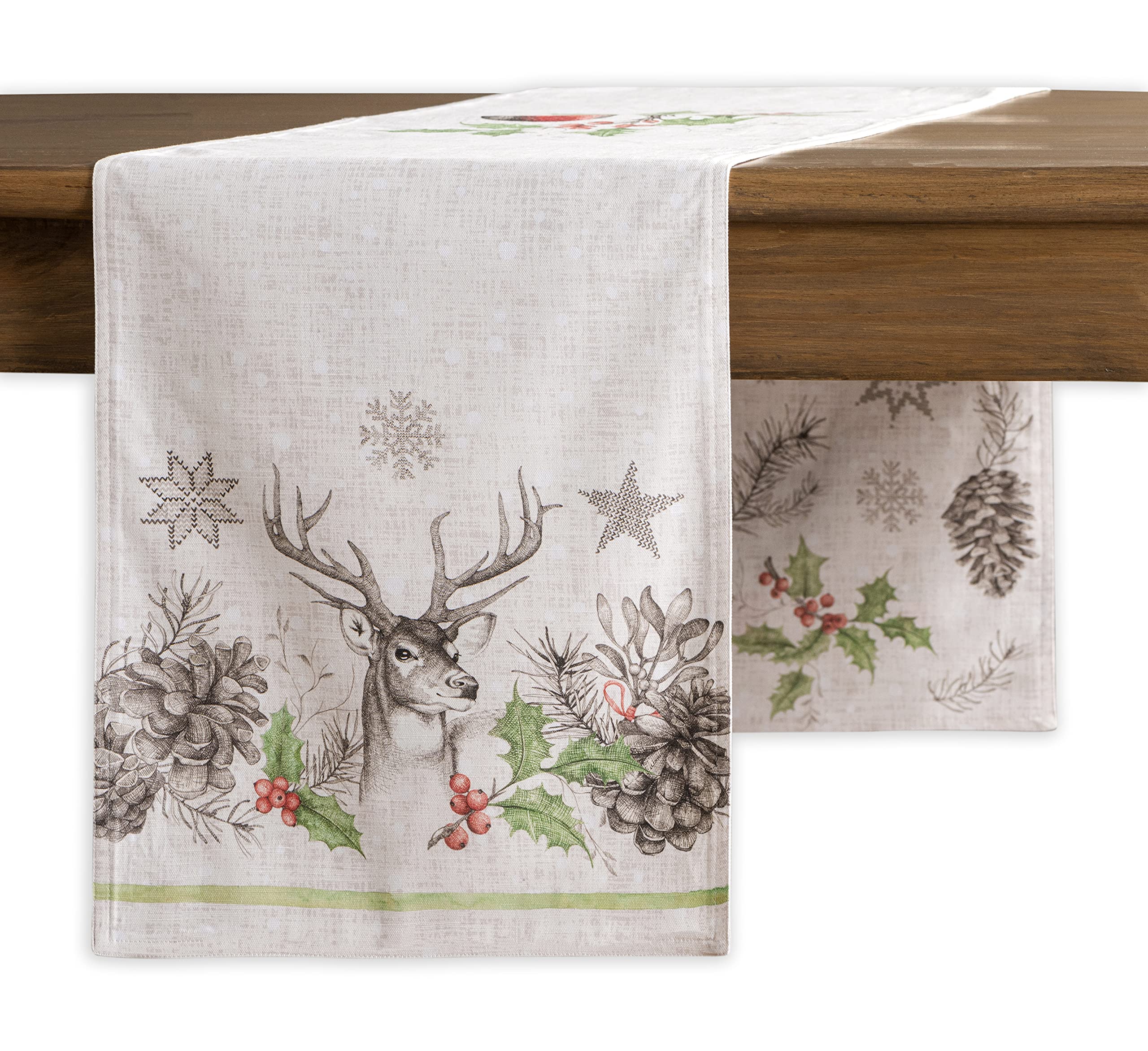 Maison D' Hermine Tablerunner 100% Cotton 14.50Inch X 72Inch Decorative Table Runner Table Runners, Dining, Holidays, Buffet, Ch