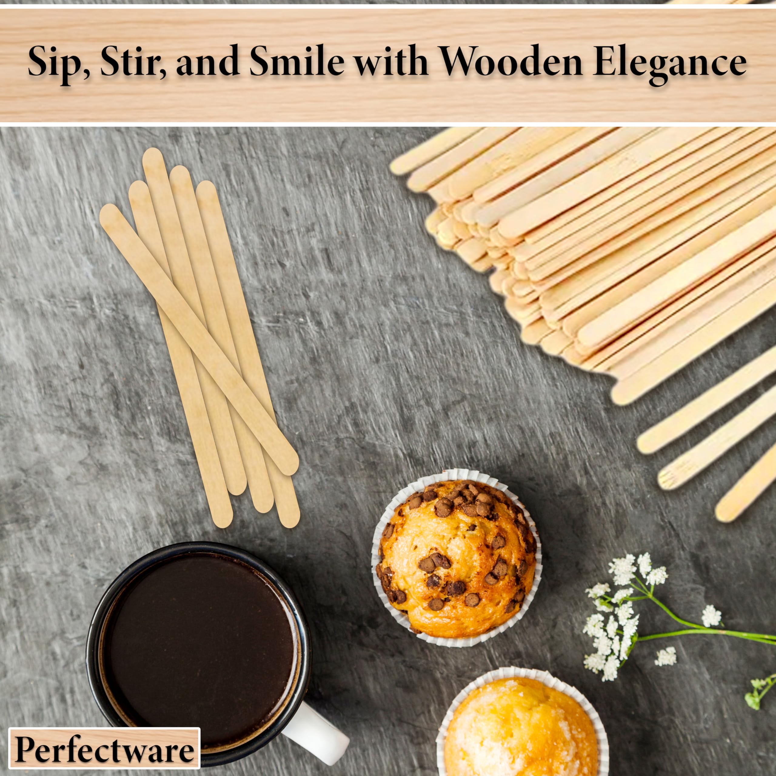 Perfectware ''7'''' Wooden Coffee Stirrer - Box Of 1,000Ct''