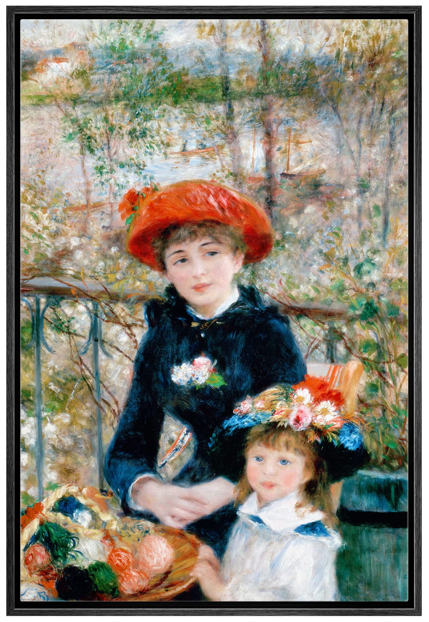 Wall26 Framed Canvas Print Wall Art Two Sisters On The Terrace By Pierre Renoir People Historic Illustrations Fine Art Tradition