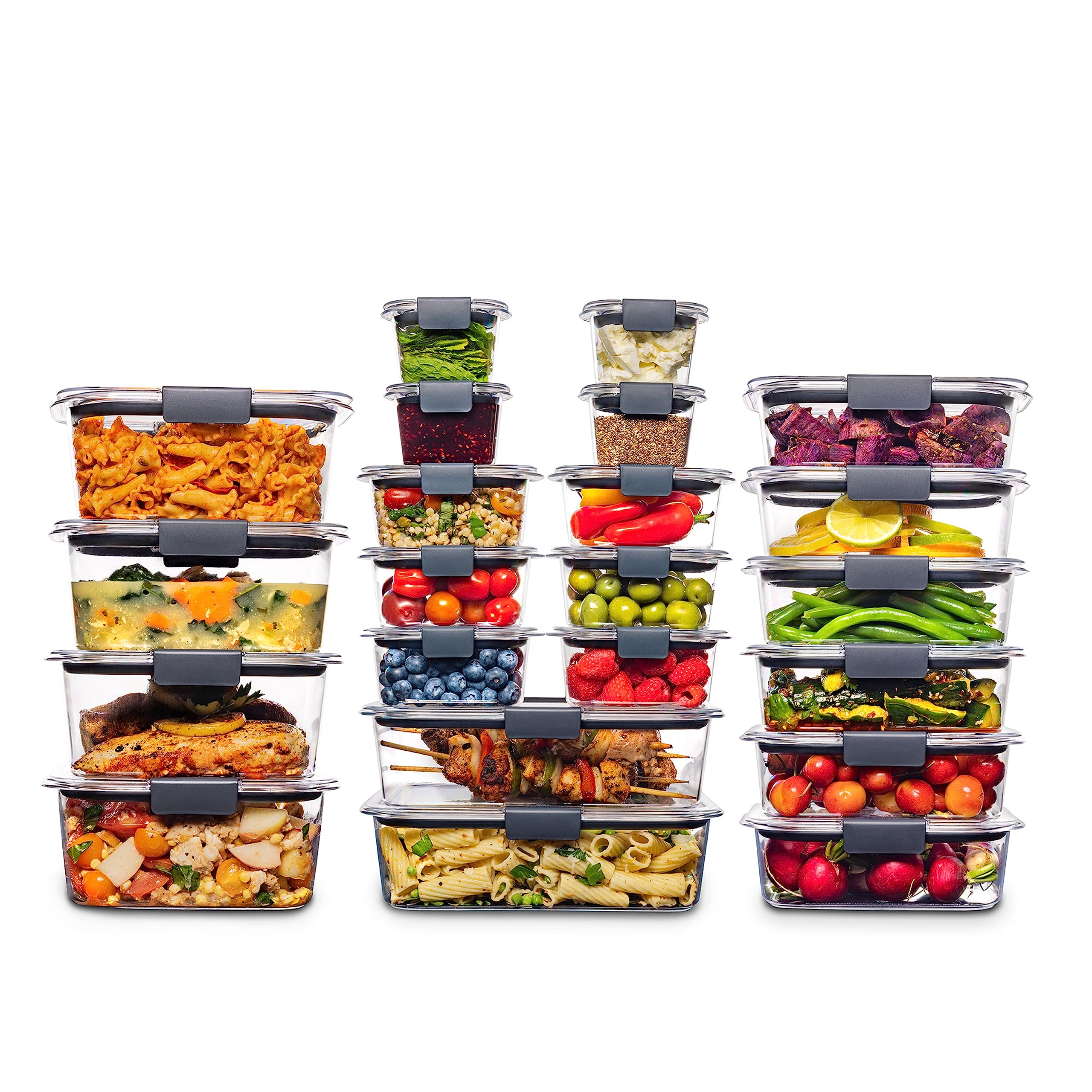 Rubbermaid Brilliance Bpa Free 44-Piece Food Storage Containers Set, Airtight, Leak-Proof, With Lids For Meal Prep, Lunch, And L