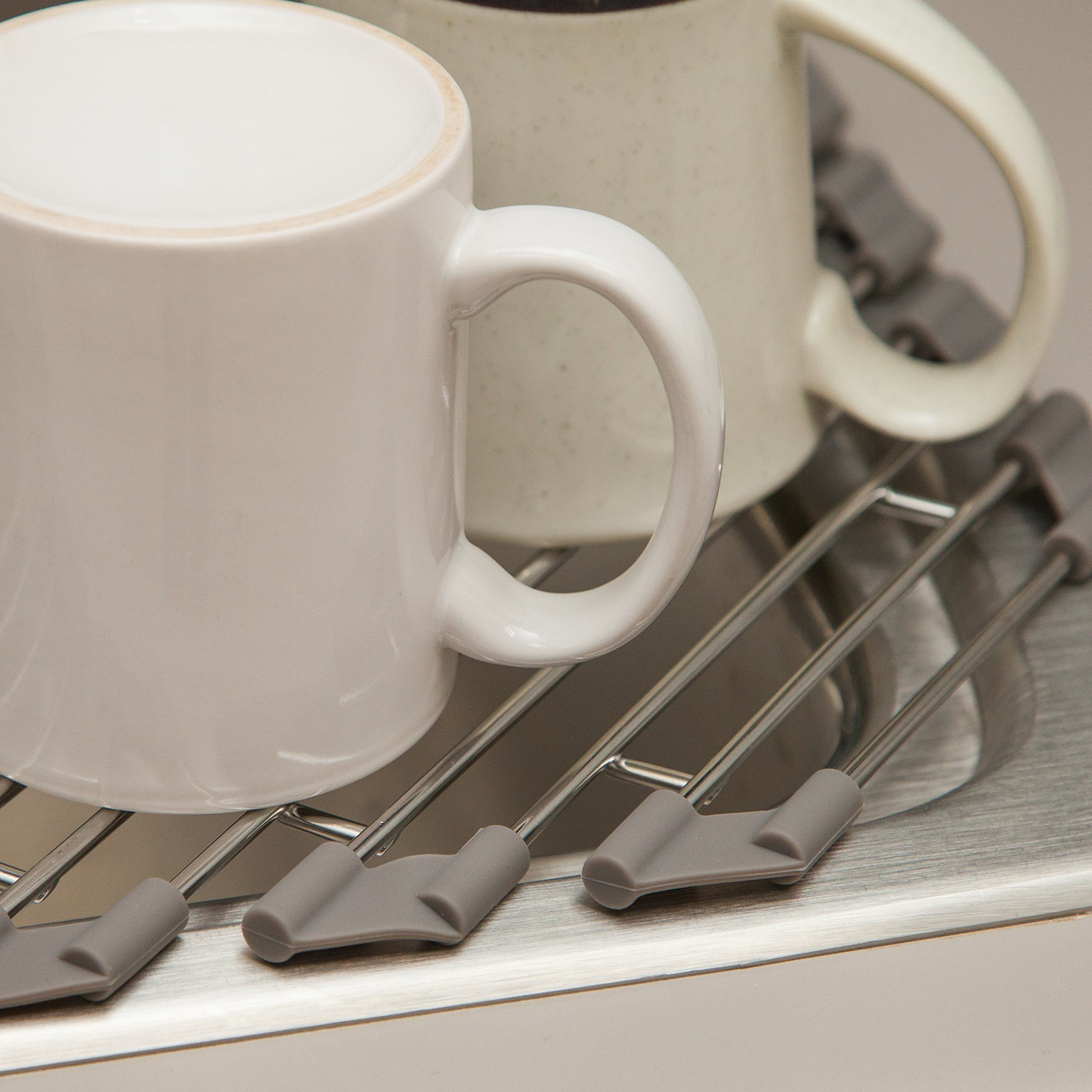Iris Usa, Inc. Triangle Corner Dish Drying Rack With Grip Sink Edges For Protection, Space Saving, Expandable, Foldable, Stainle