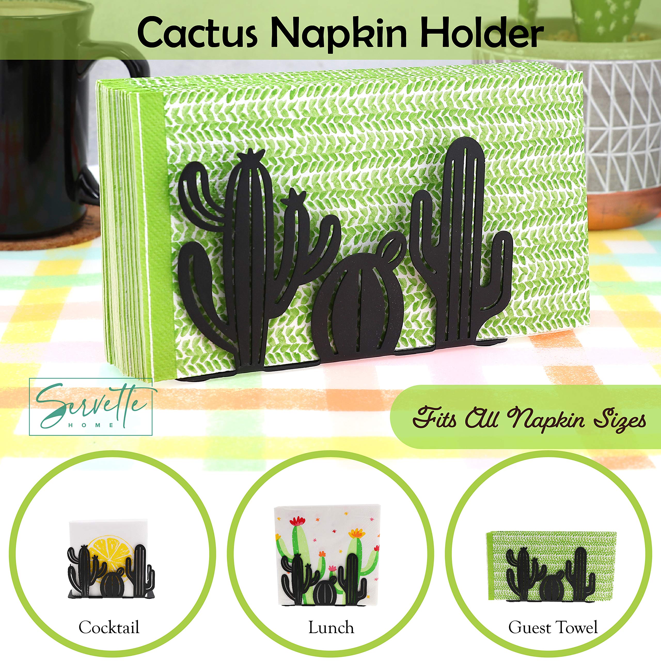 Napkin Holders For Tables Black Metal Cactus Design