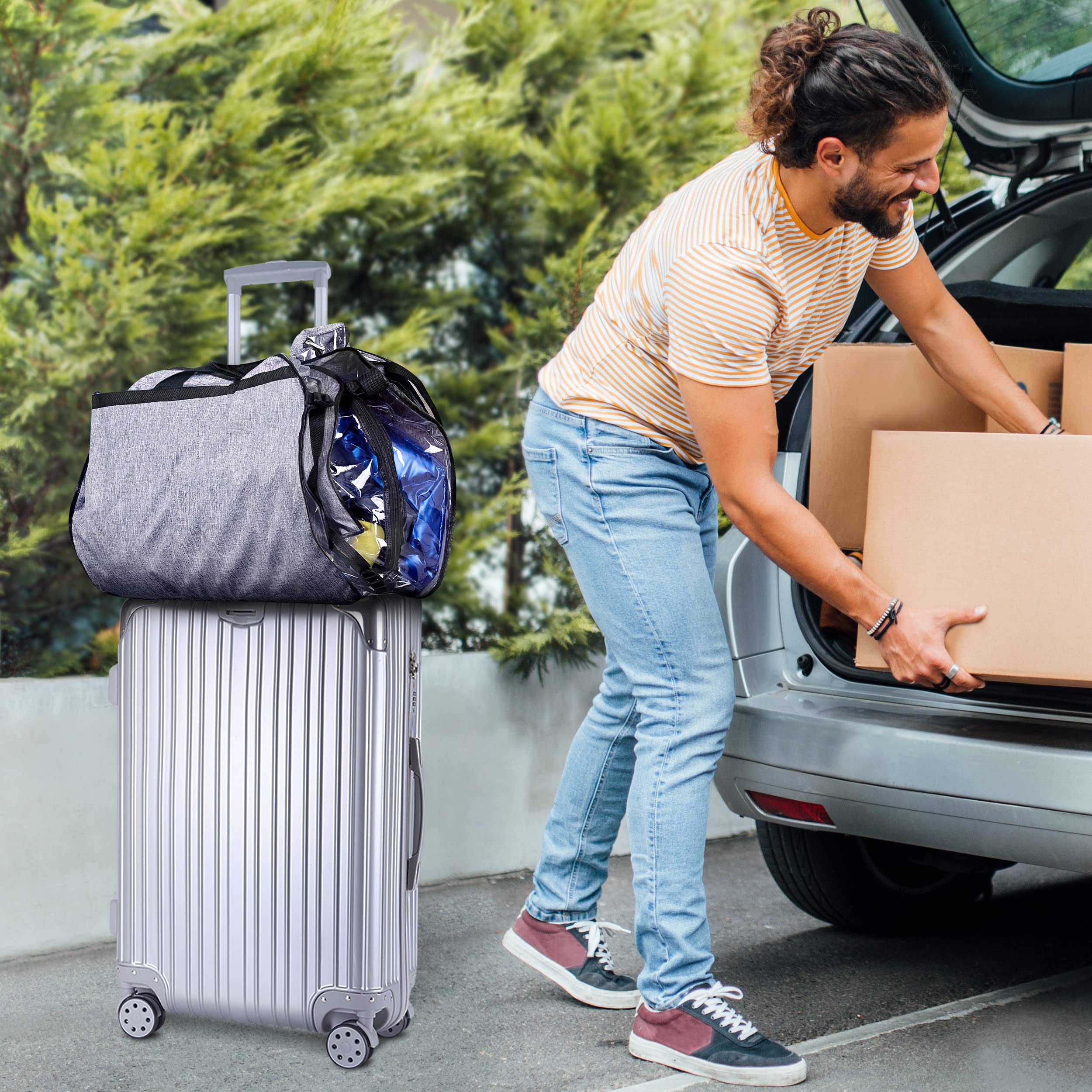 MISSLO 40'' Garment Bags for Travel Moving Bags Heavy Duty Hanging Bags for Clothes Durable Oxford Fabric Travel Suit Bags for Closet Storage Suit Covers for Men Women