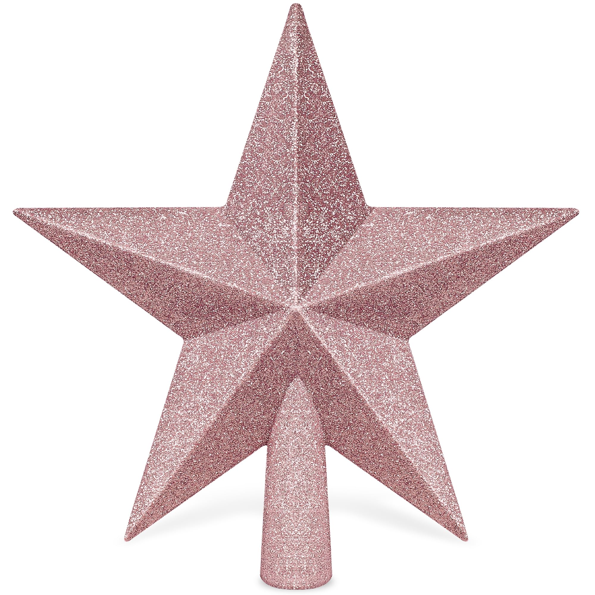 Tree Topper Star, 8 Rose Gold Christmas Star Tree Topper Accessories, Xmas Glitter 3D Bethlehem Tree Topper Ornament, Waterproof