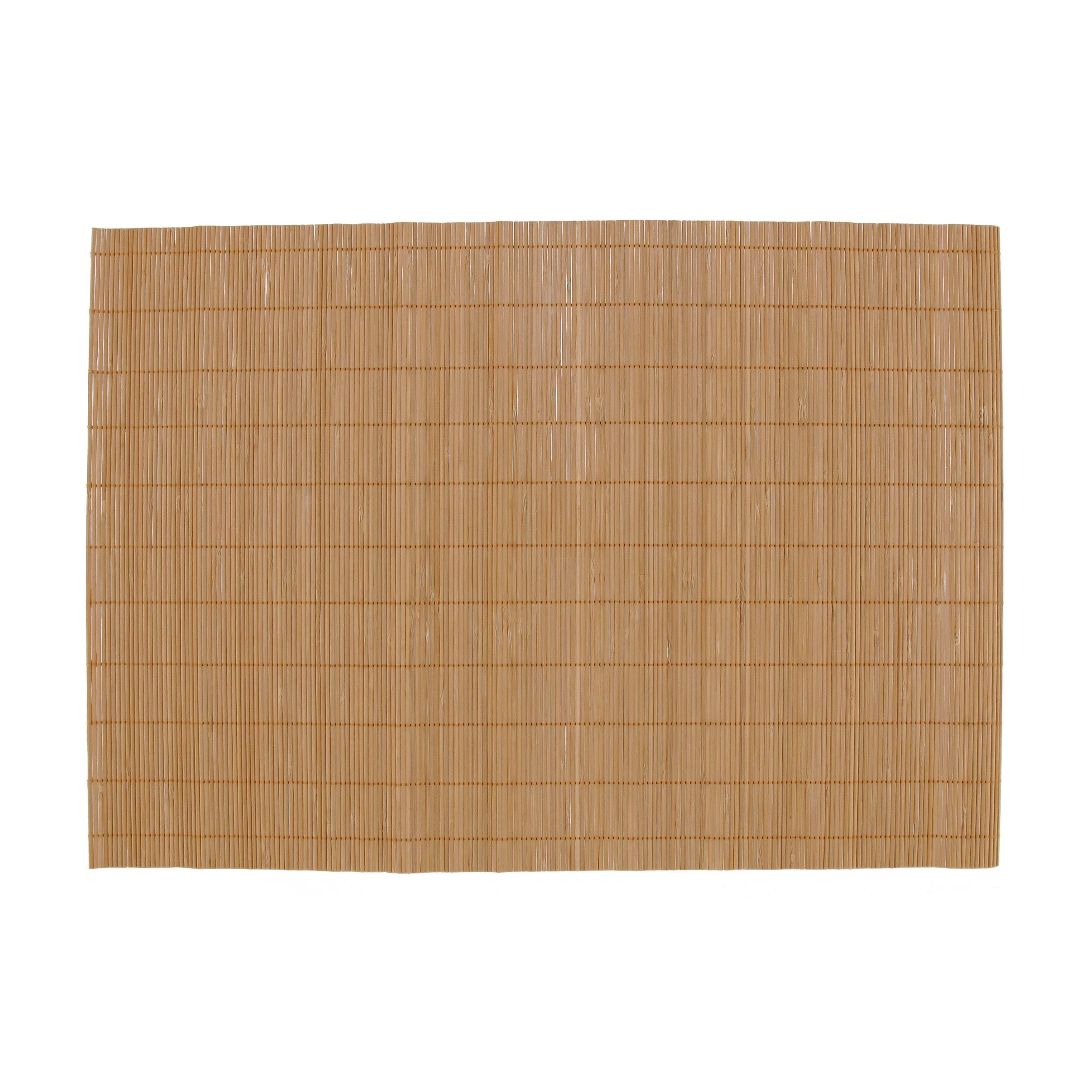 Bamboomn Bamboo Placemat/Sushi Rolling Mat - 18'' X 13'' - Brown, 8 Pcs