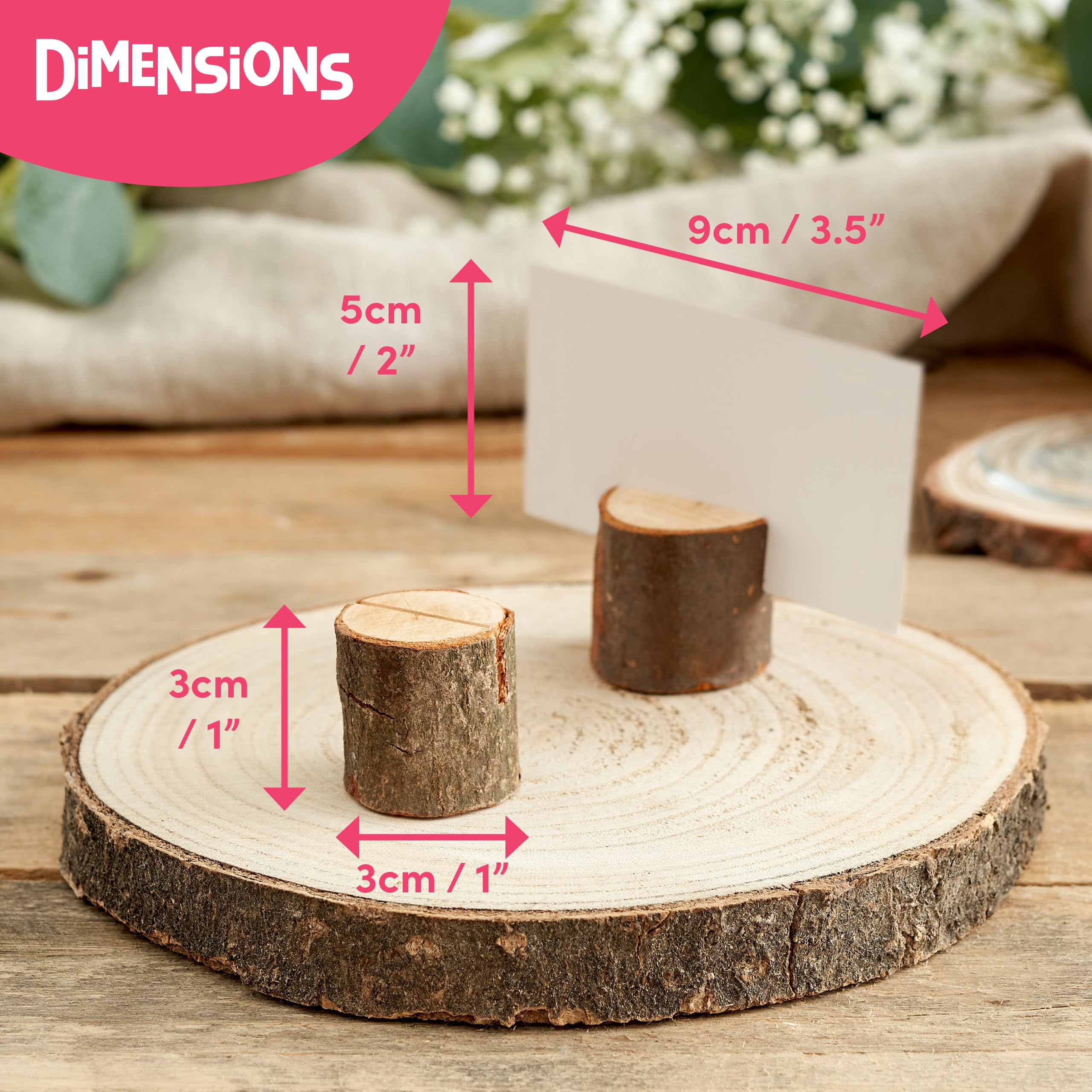 The Twiddlers 50 Rustic Wood Place Card Holders With 50 White Table Name Cards 3.5 X 2 - Reserved Seating For Wedding, Party Buf