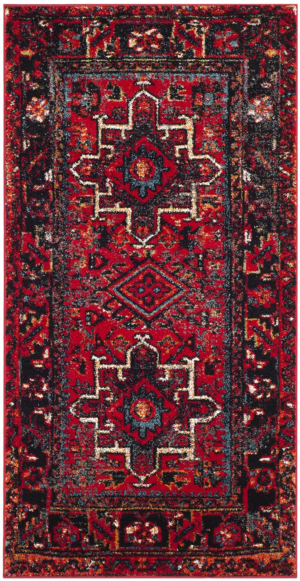 Safavieh 27X5 Red & Multi Persian Rug - Non-Shedding, Easy Care ...