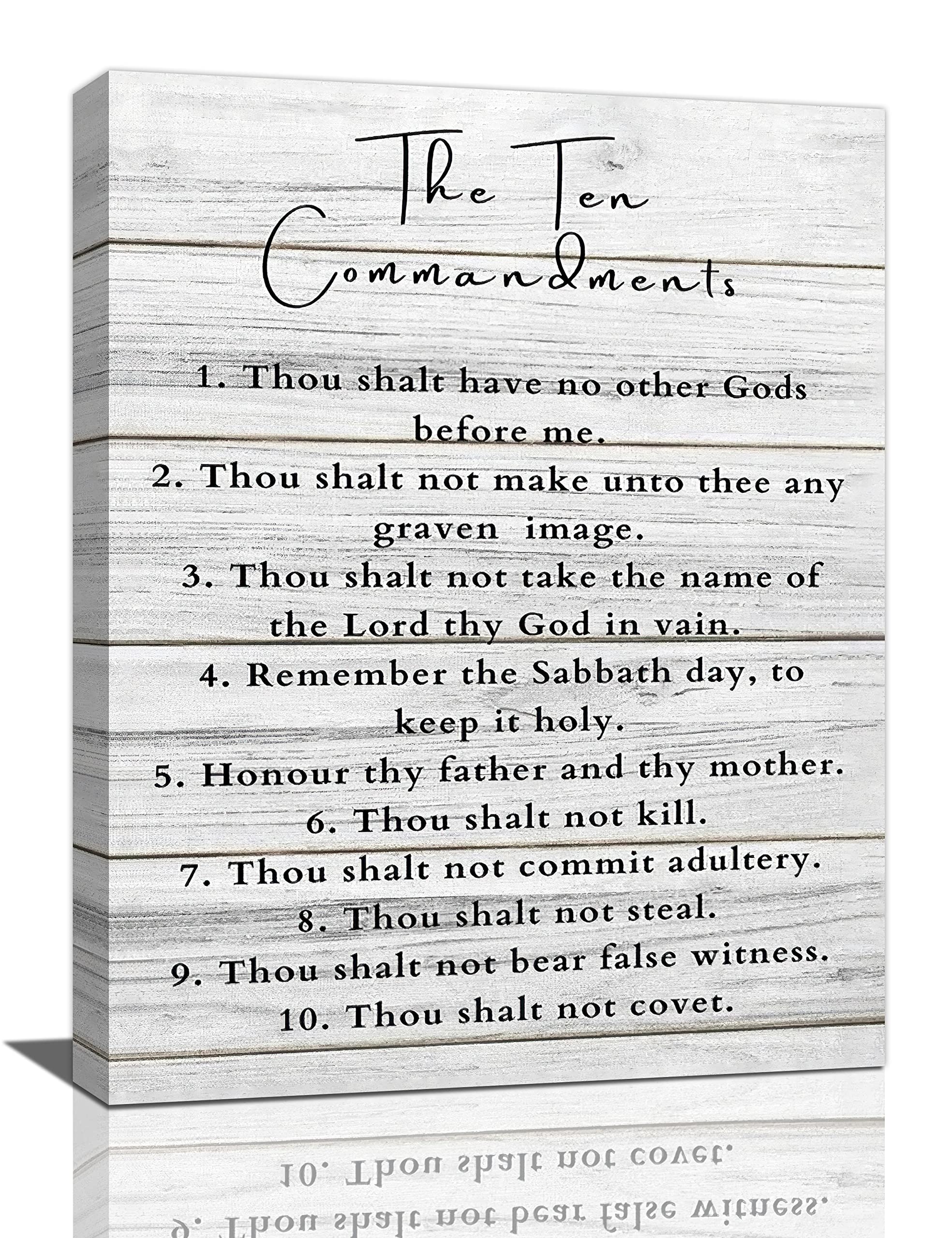 Ten Commandments Wall Decor 10 Commandments Wall Art Bible Verse Canvas Painting Christian Scriptures Pictures Prints Modern Fra