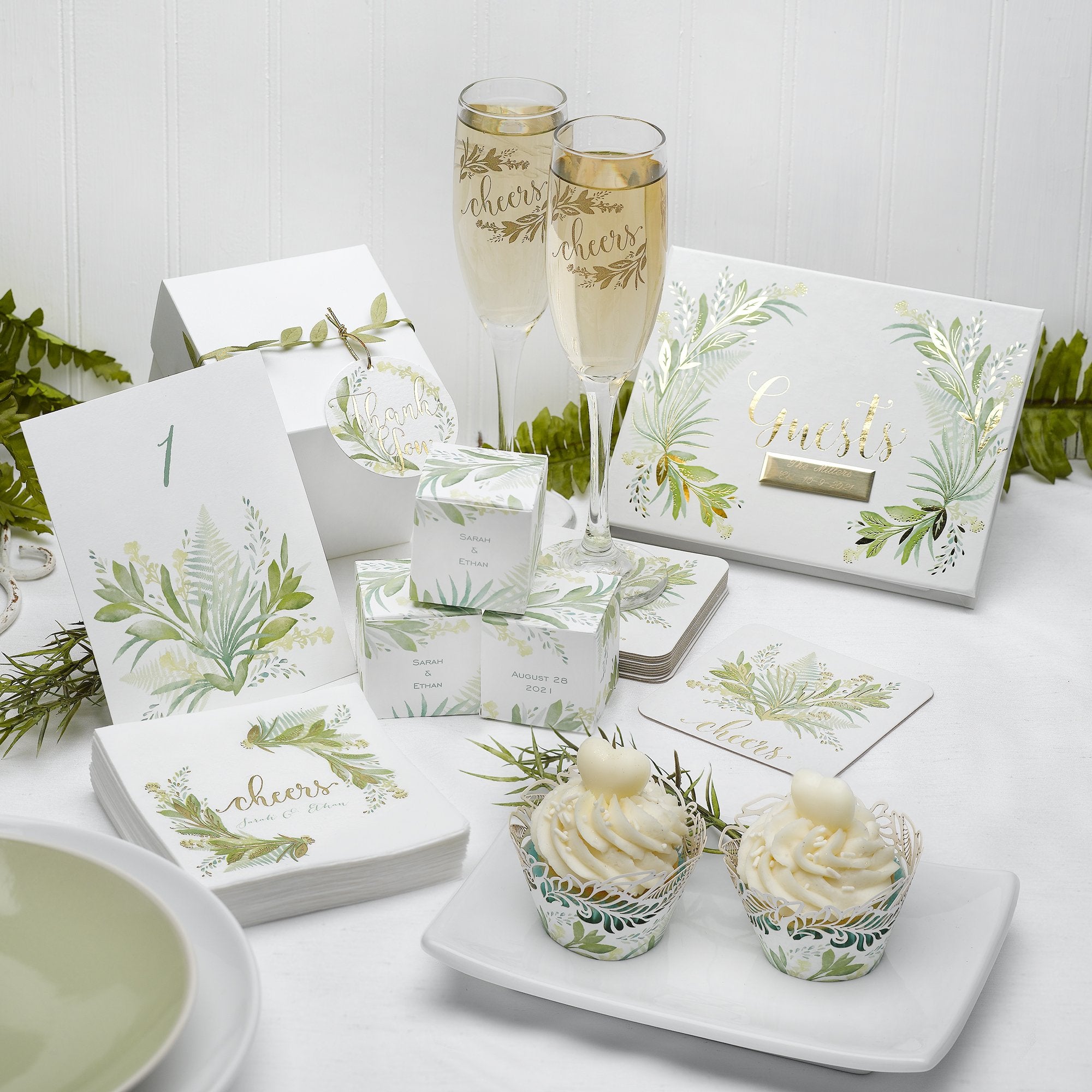 Hortense B. Hewitt Cheers Paperboard Coasters, 4-Inch, Greenery, 25-Count